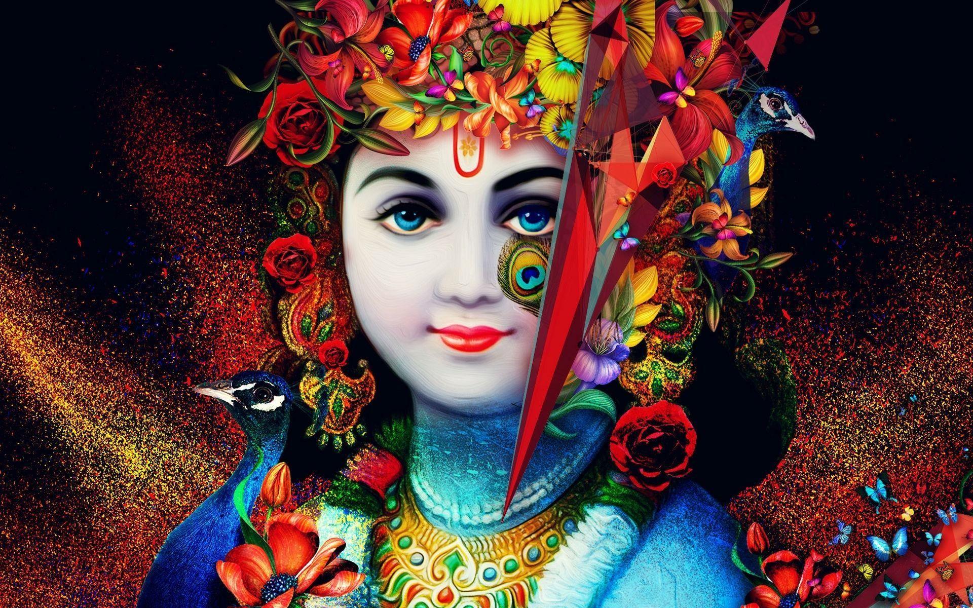 1920x1200 Beautiful Lord Krishna Image