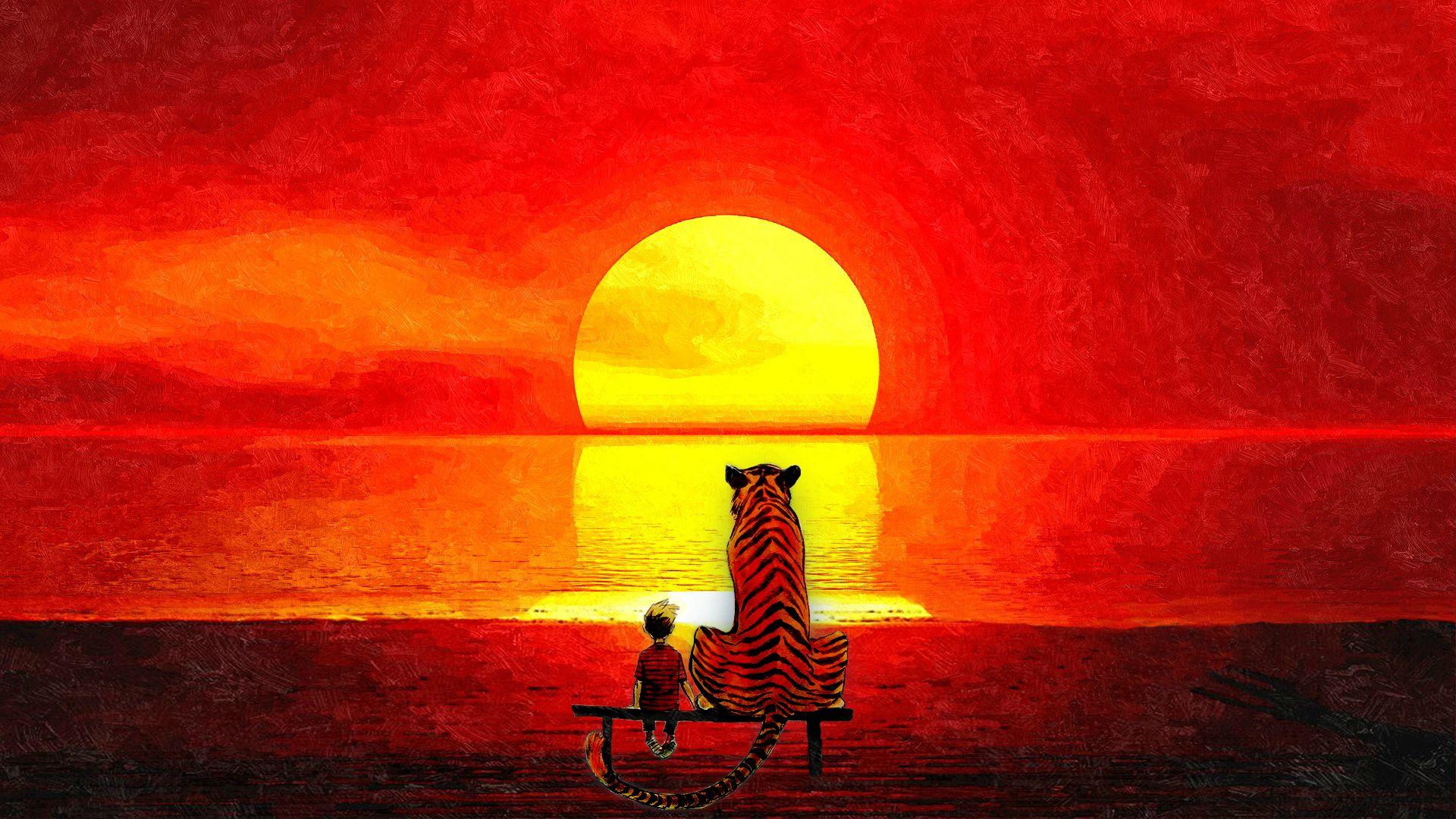 1920x1080 Friends at sunset