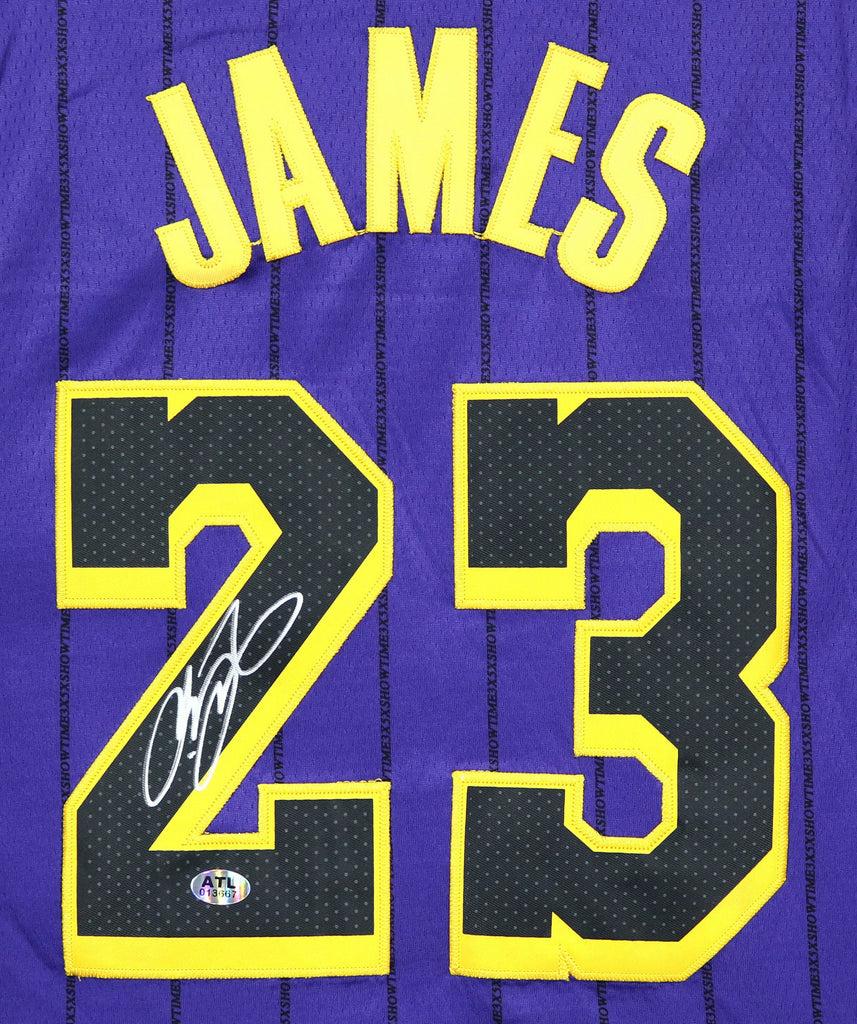 857x1024 Lebron James Los Angeles Lakers Signed Autographed Purple Jersey
