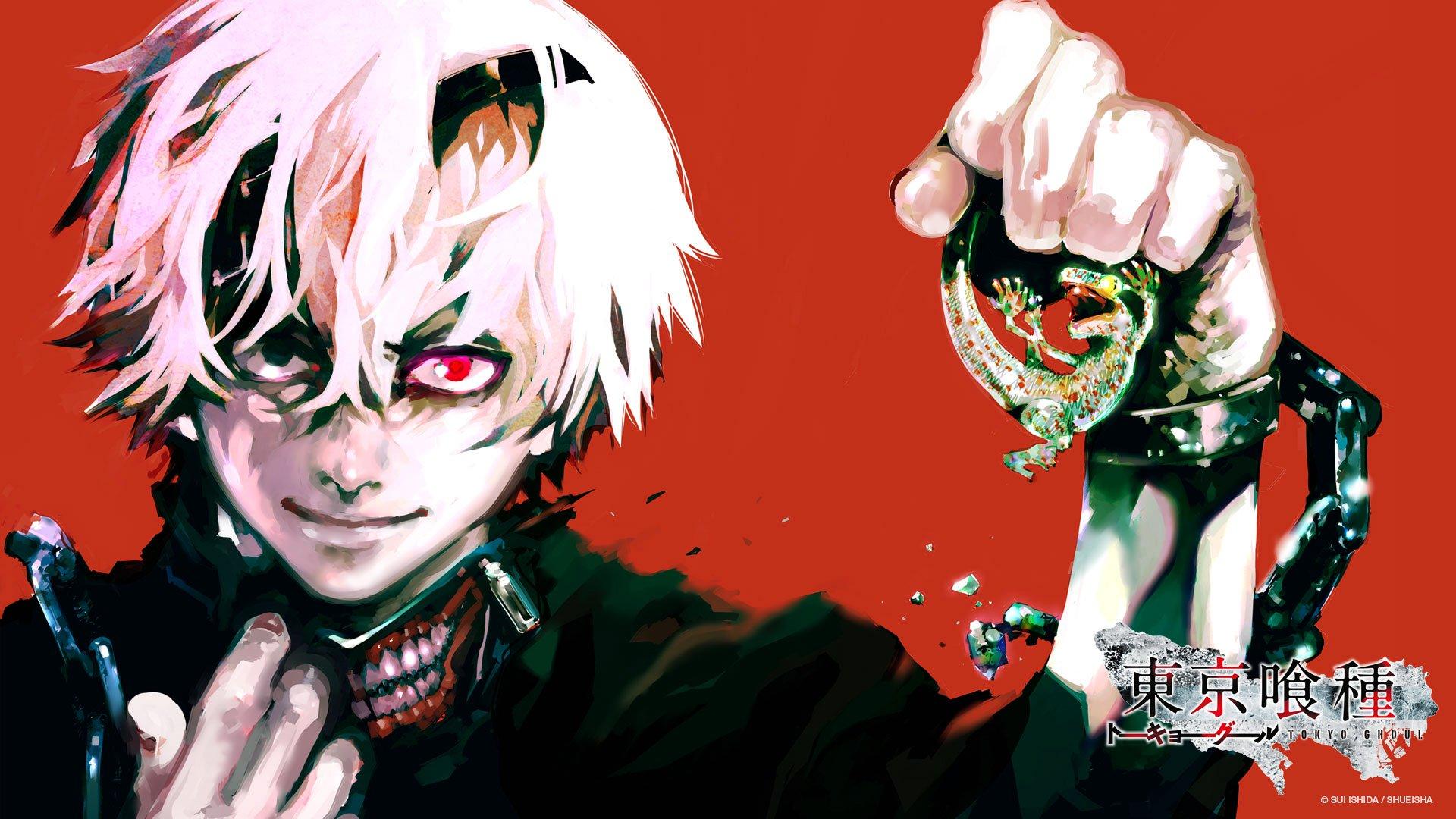 1920x1080 tokyo, Ghoul, Anime, Gore, Red, Shot, Hair, White, Red, Eyes, Mascara, Crazy Wallpaper HD / Desktop and Mobile Background