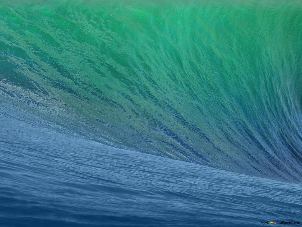 1024x768 Blue green wave 4K wallpaper download