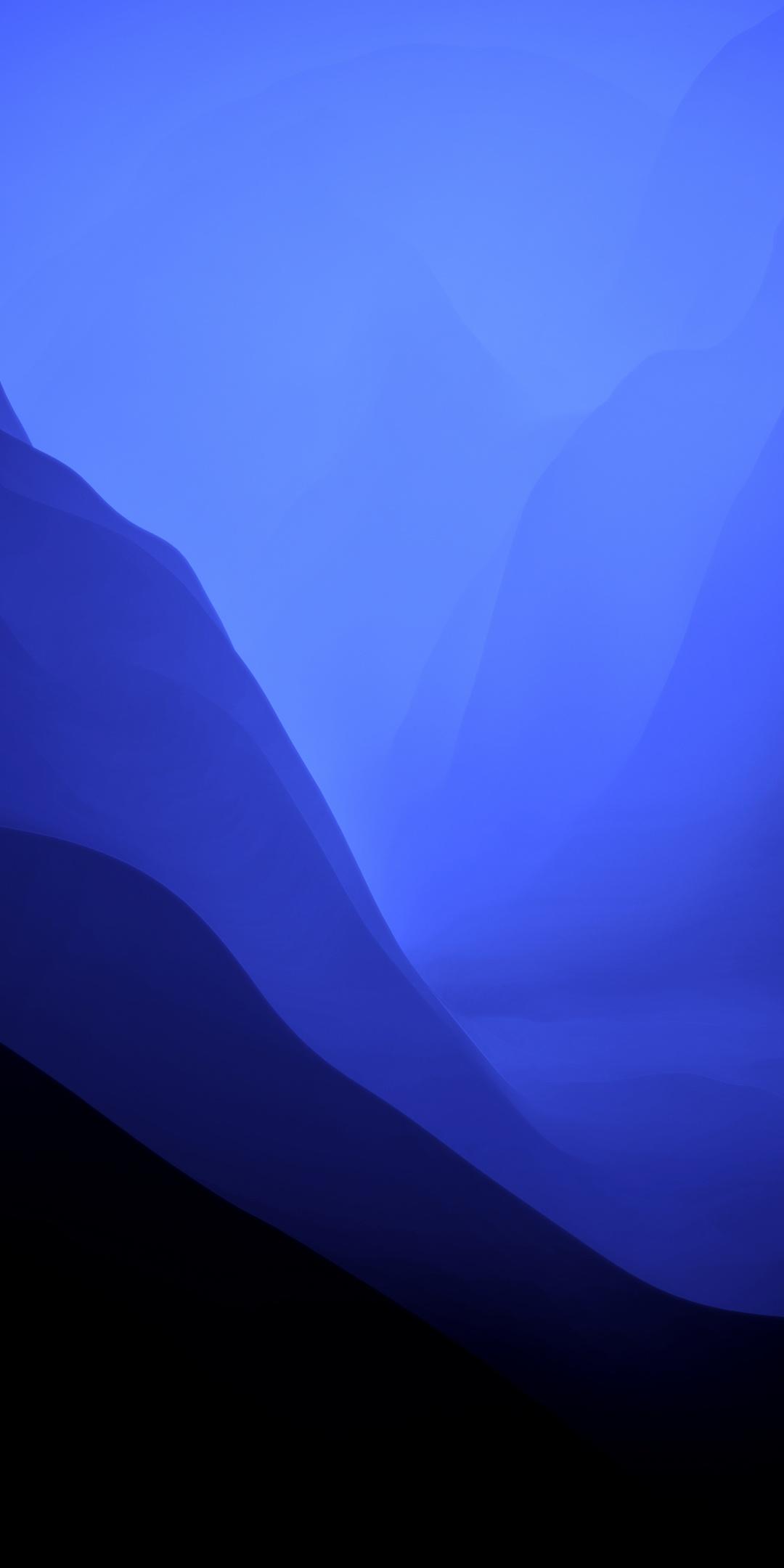 1080x2160 macOS Monterey Wallpaper 4K, Stock, Blue, Dark Mode, Gradients