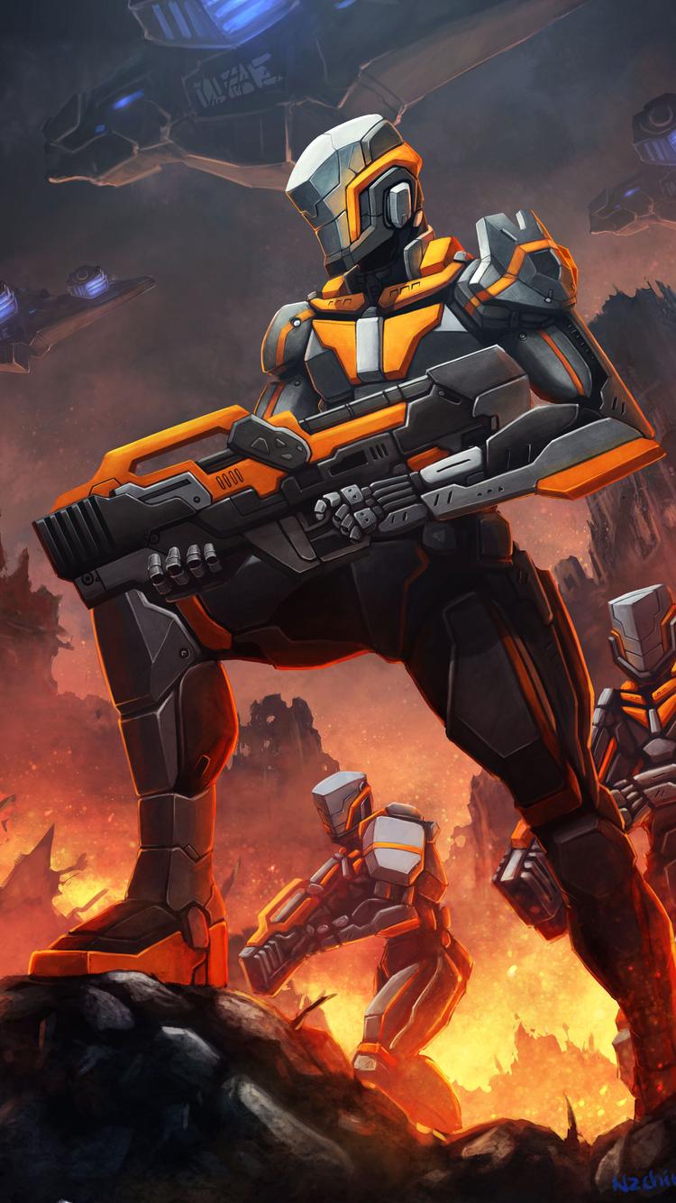 750x1334 Robot Soldiers Scifi Digital Concept Art 4k iPhone iPhone 6S, iPhone 7 HD 4k Wallpaper, Image, Background, Photo and Picture