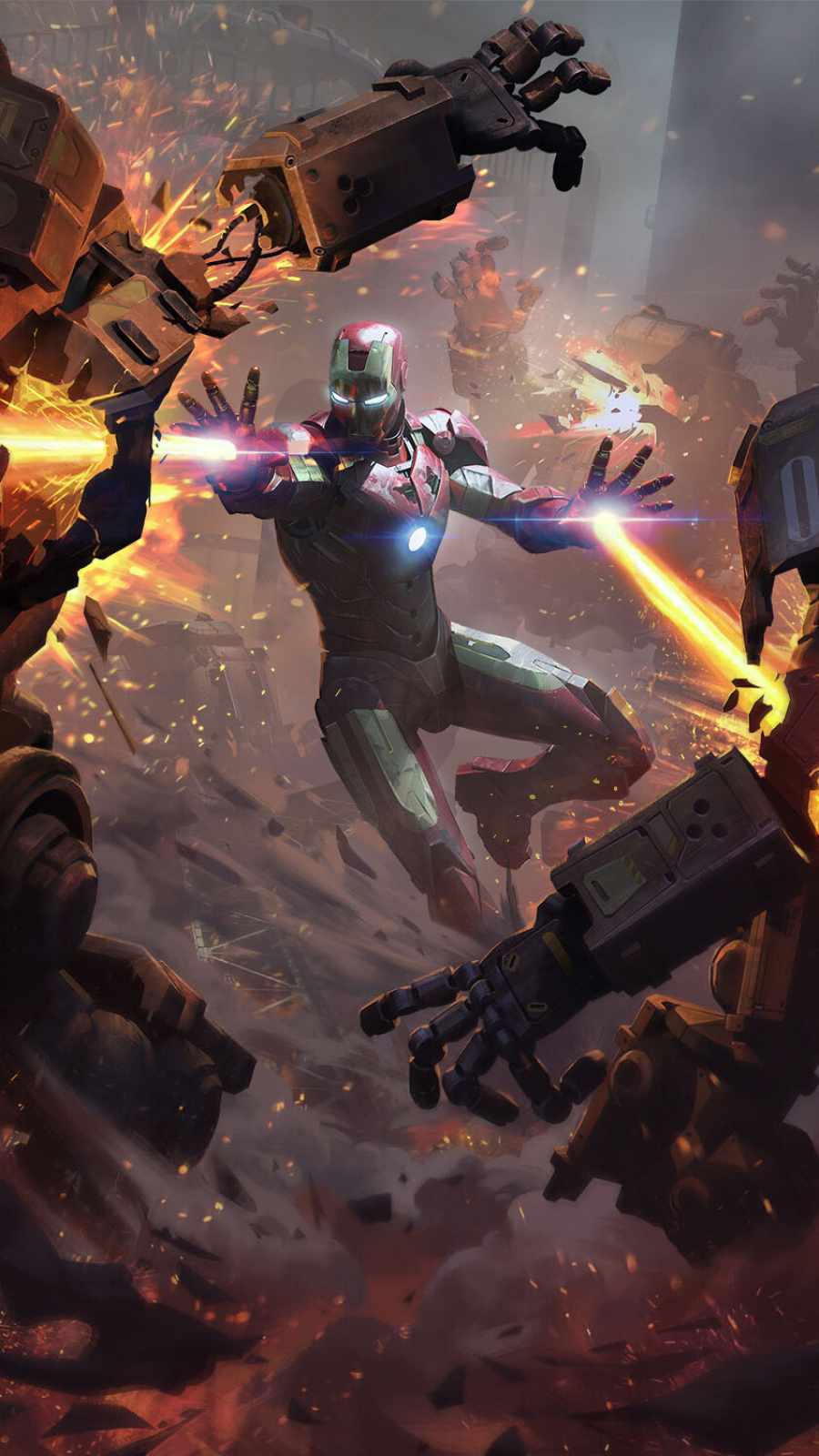 900x1600 Iron Man Vs Robot Army IPhone Wallpaper Wallpaper : iPhone Wallpaper