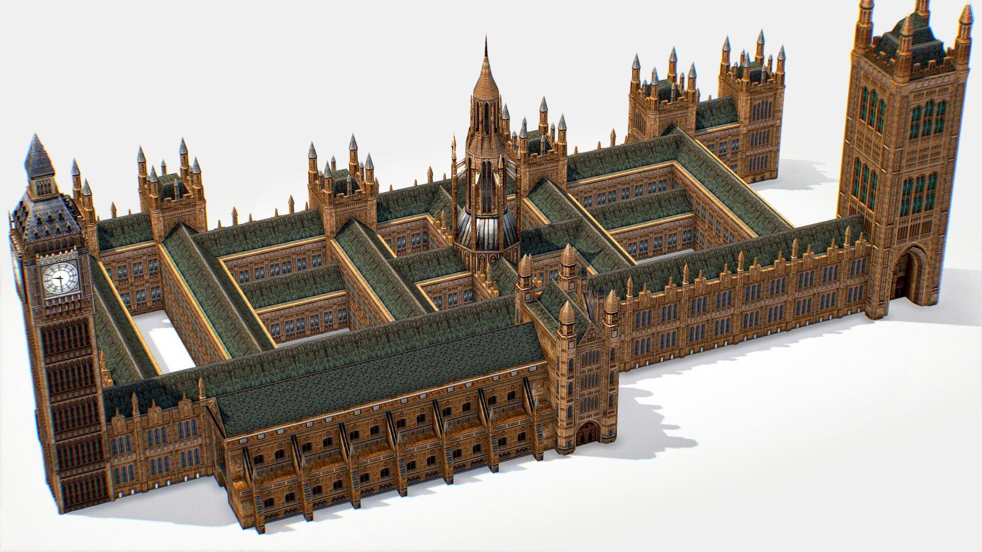 1920x1080 Palace of Westminster House Of Parlament Royalty Free 3D model by Oleg Shuldiakov [288726b]