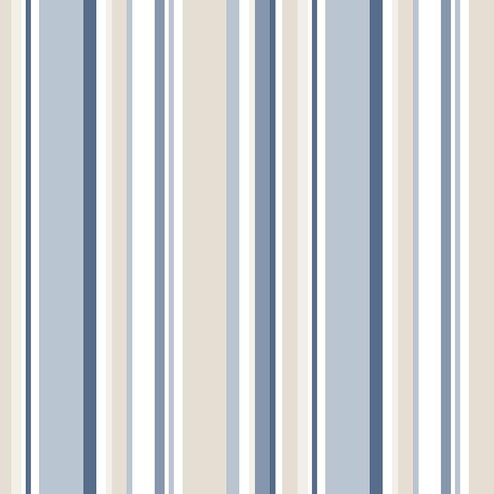 1000x1000 Step Stripe Wallpaper in Navy and Blue, French Vanilla SY33963