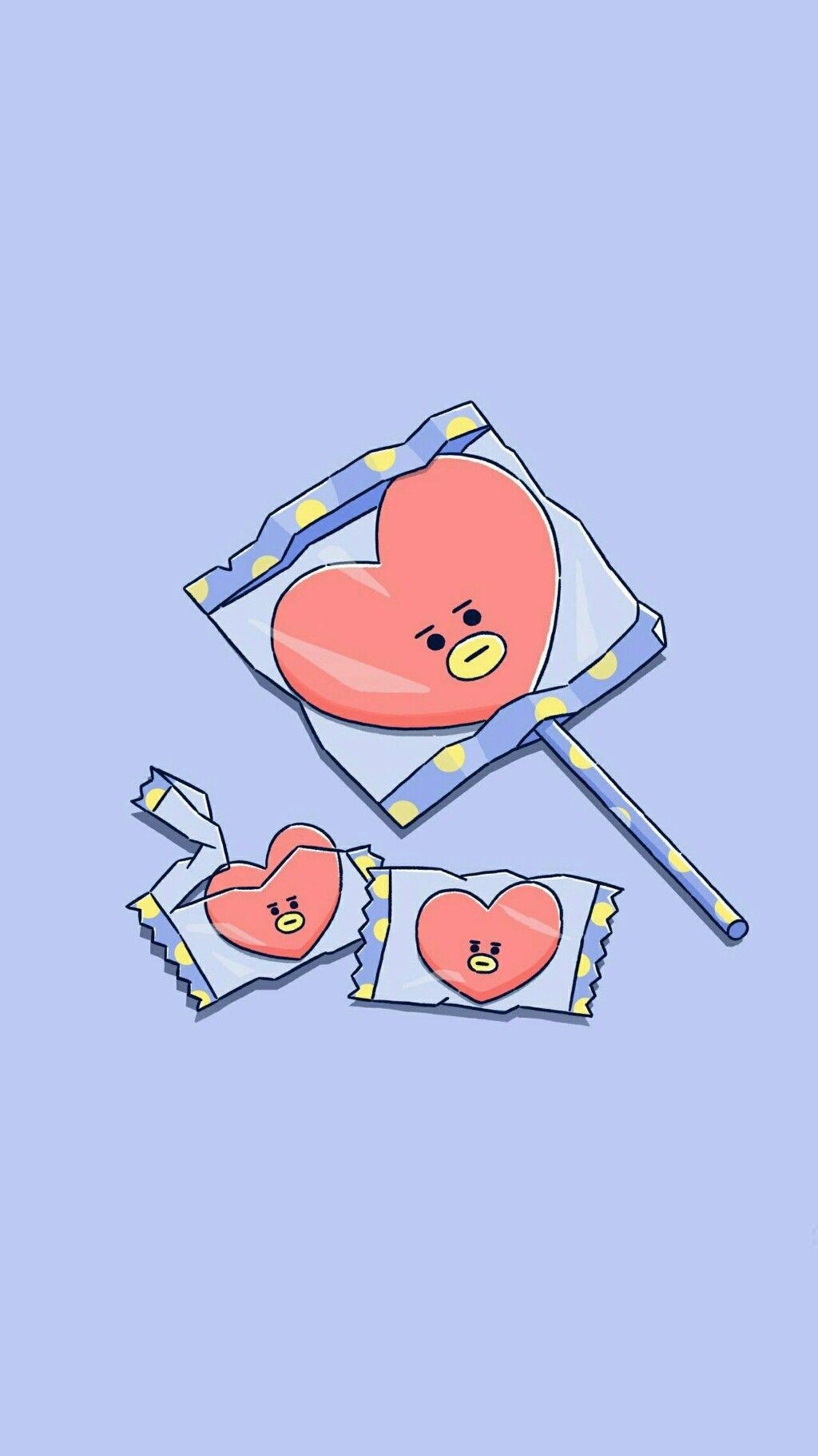 1024x1821 Tata candy #BT21 #BTS #Tata #Wallpaper. Kartu lucu, Wallpaper lucu, Kartun