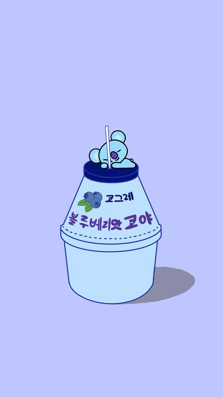 736x1309 Hope you'll like it! #bt21 #koya #wallpaper #bts #fanart #blueberry #blueberrymilk #빙그레 #바나나우유 #일러스트 #배경화면. Bts wallpaper, Wallpaper iphone cute, Kawaii wallpaper