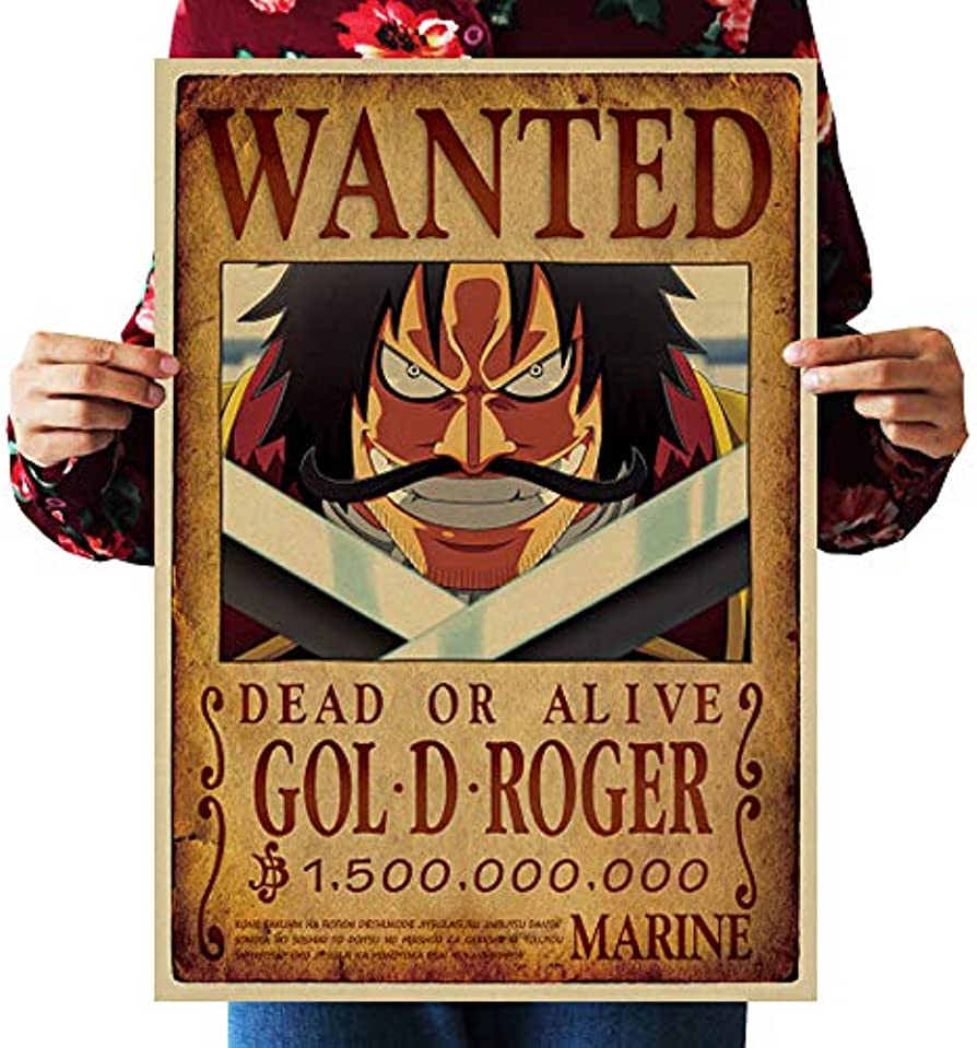 894x959 WholesaleSarong GOL D Roger Wanted Anime Manga Cosplay Poster Tree Wall Art: Posters & Prints