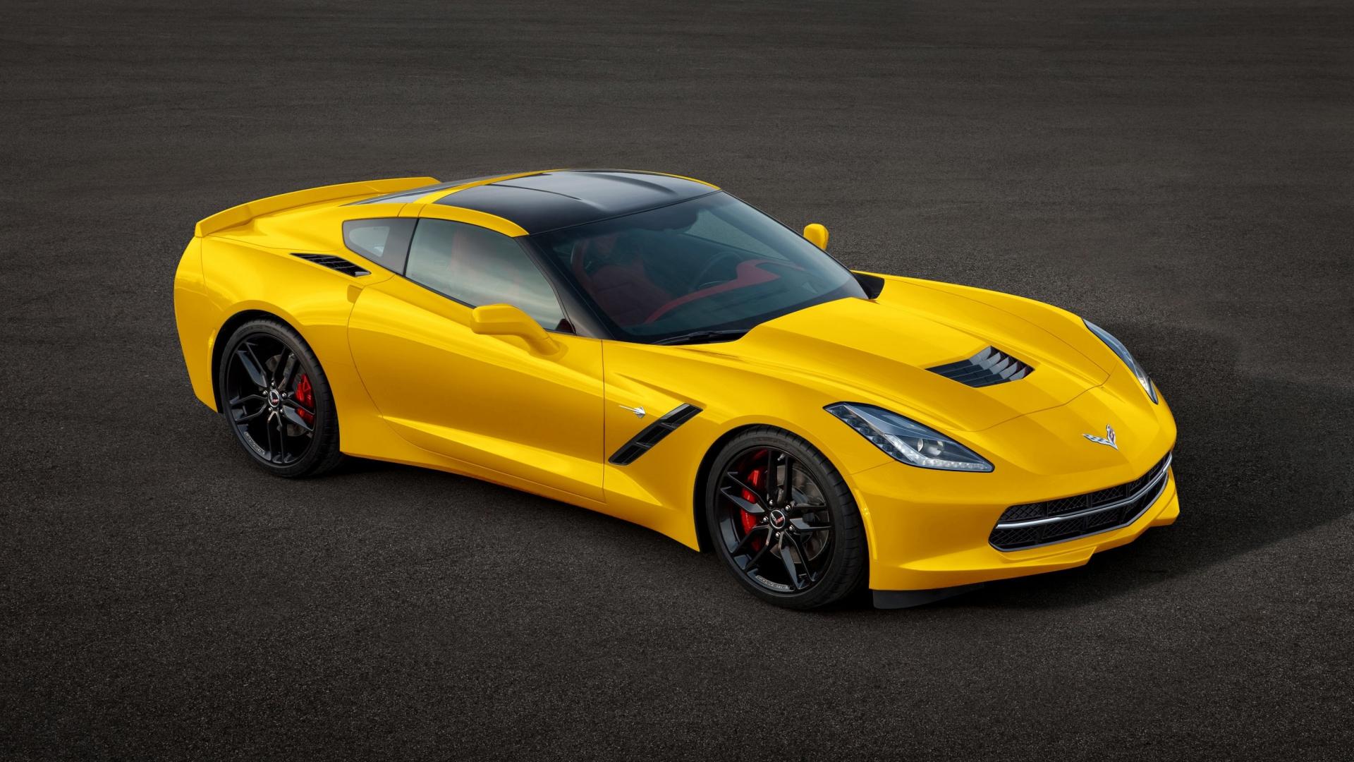 1920x1080 Download wallpaper 1920x1080 sports car, yellow, chevrolet corvette, full hd, hdtv, fhd, 1080p wallpaper, 1920x1080 HD background, 5393