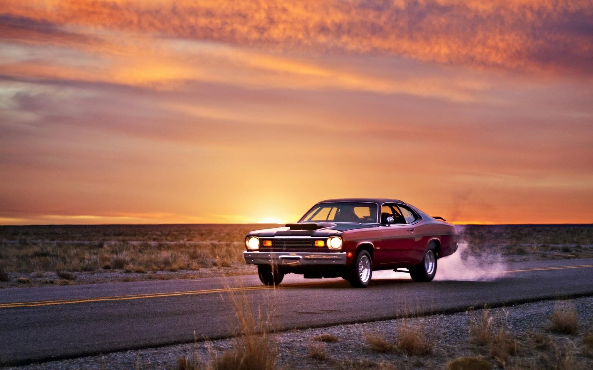 1920x1200 muscle car, cars, vintage, sunset Gallery HD Wallpaper