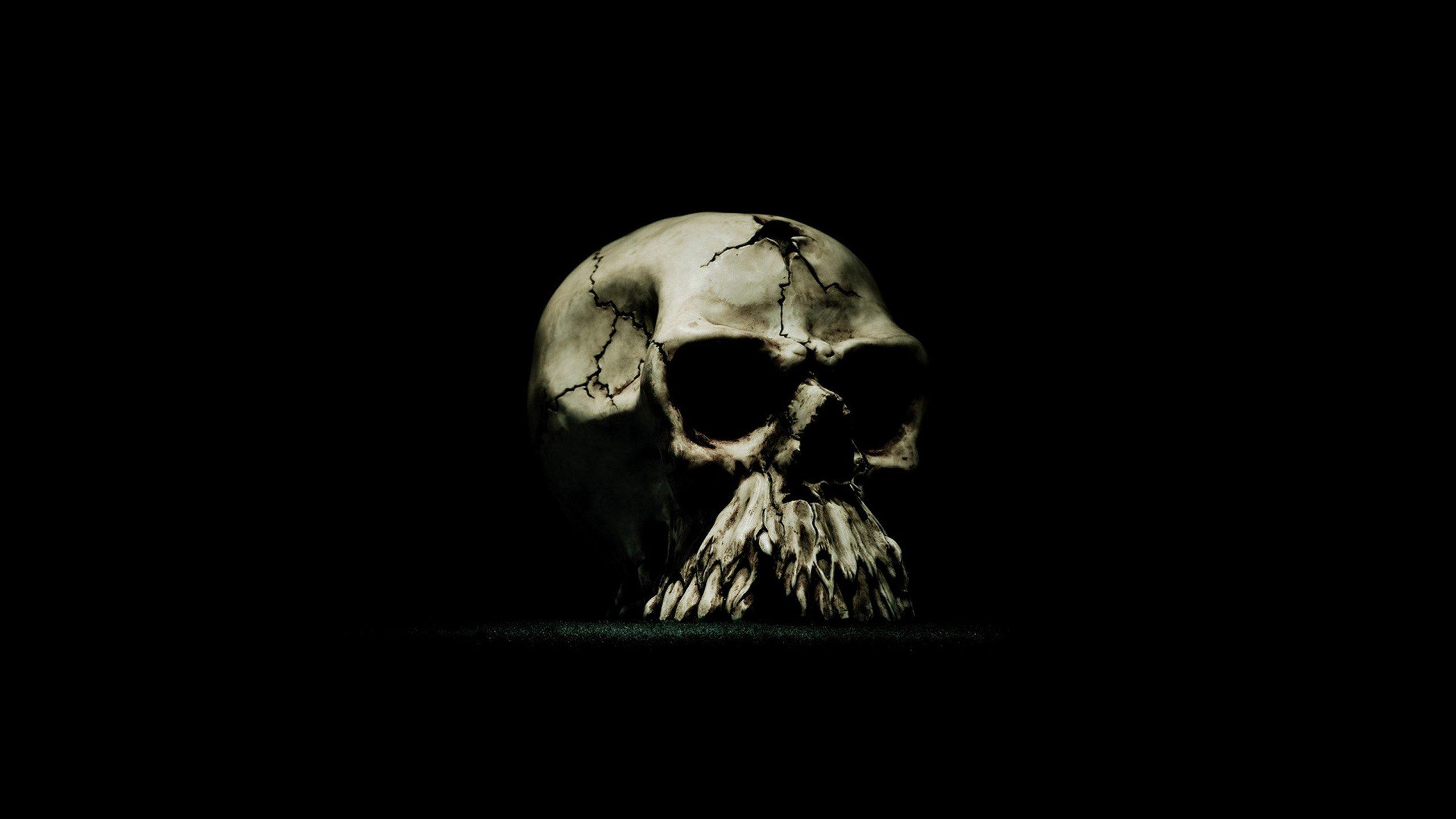 2560x1440 Cracked Skull Cool HD wallpaper
