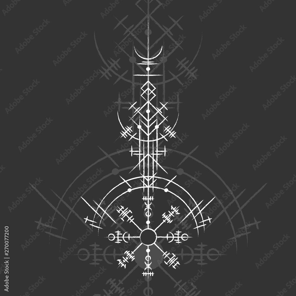 1000x1000 Dark background with white grunge magic symbol Stock Vector