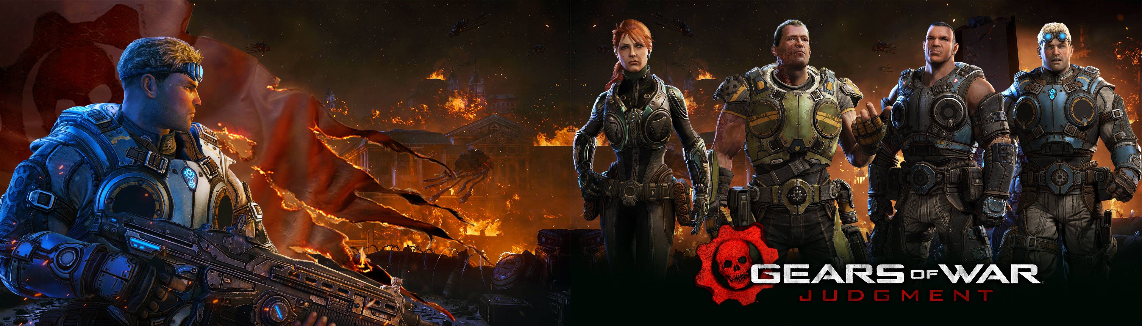 3837x1097 Gears Of War Judgment Custom Desktop Console IPAD Wallpaper