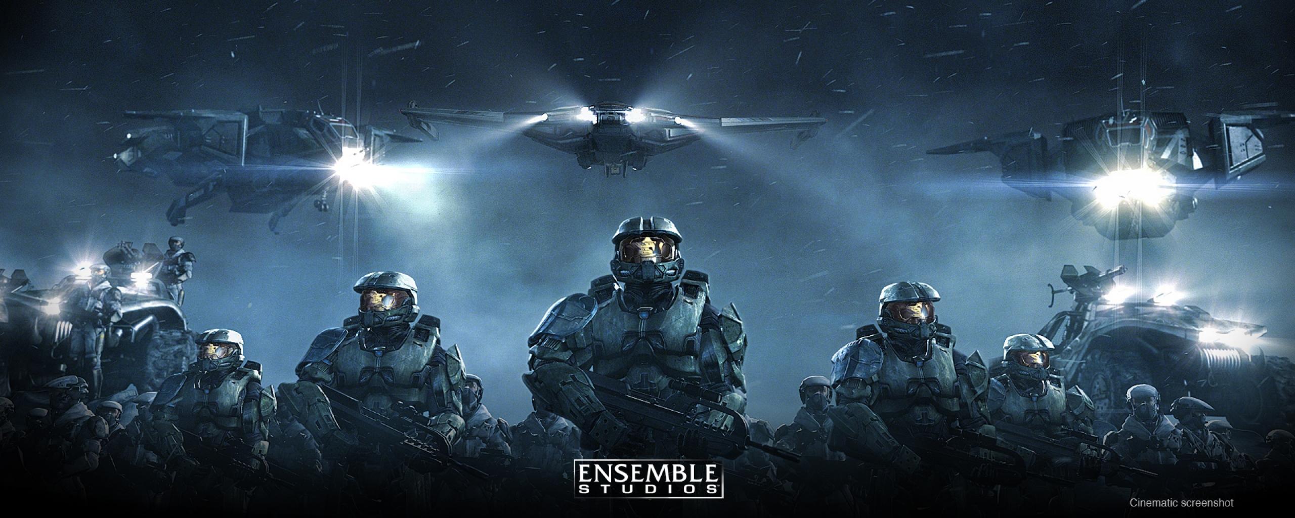 2560x1024 Halo Dual Screen Wallpaper