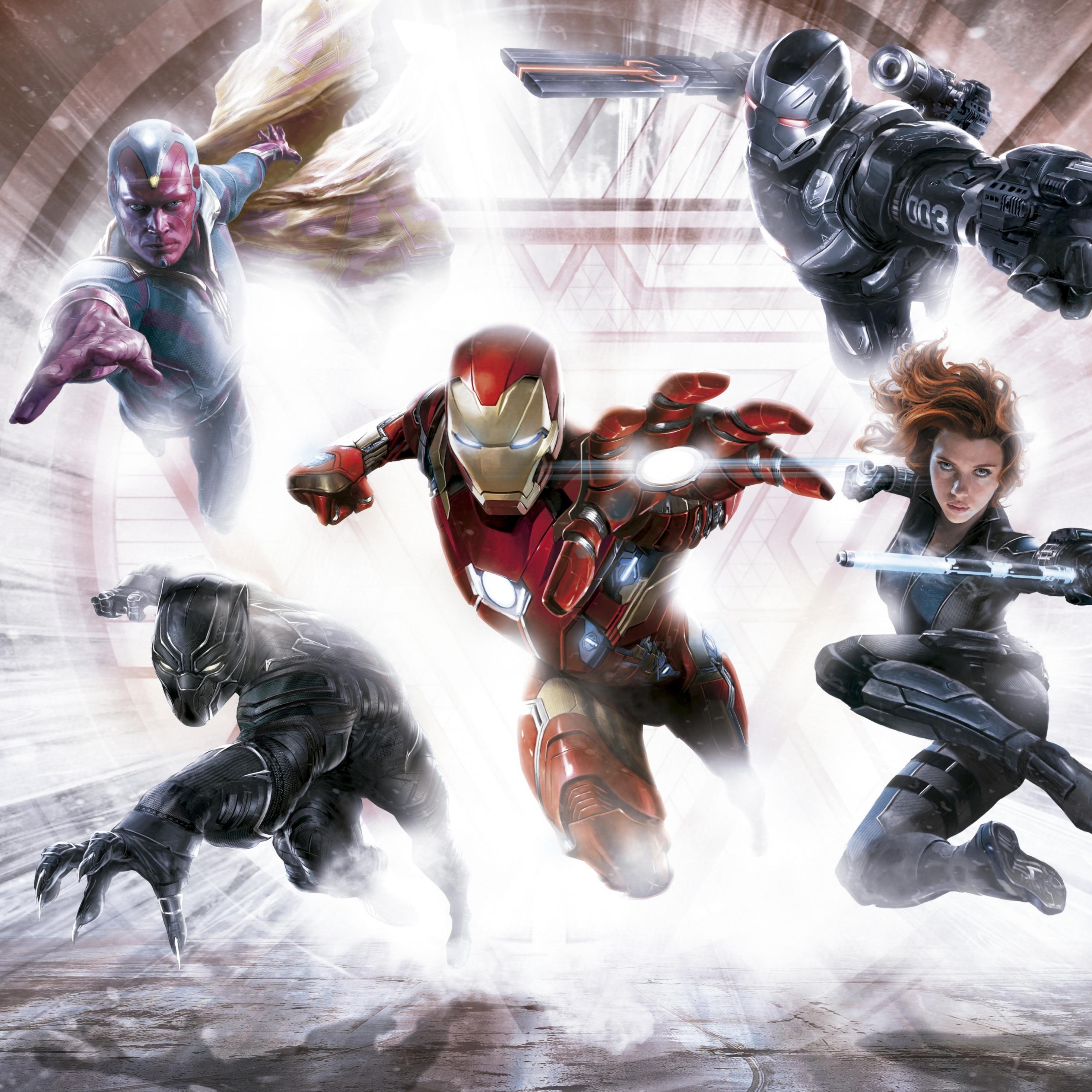 2932x2932 Download wallpaper 2932x2932 captain america: civil war, movie, iron man's team, artwork, ipad pro retina, 2932x2932 HD background, 4771