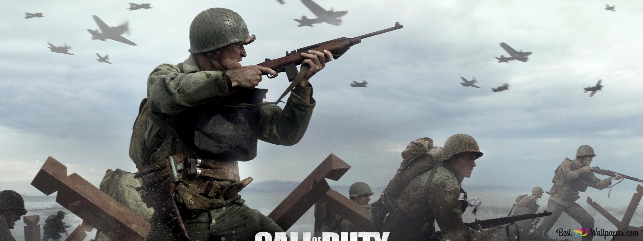 2048x768 Call of Duty: WWII in War 4K wallpaper download