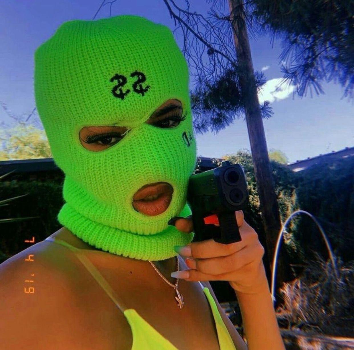 1242x1228 baddie #skimask #cyberghetto #aesthetic. Gangster girl, Bad girl wallpaper, Thug girl