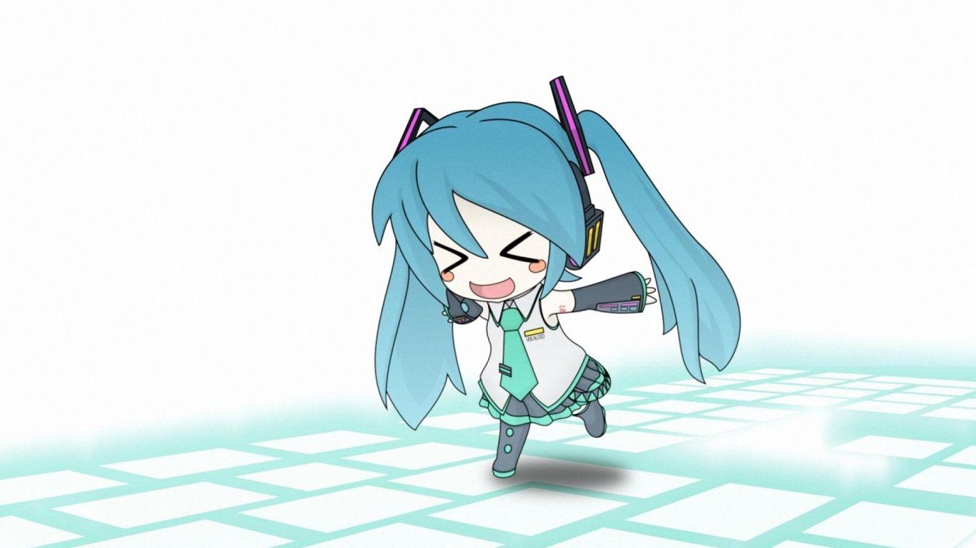 Hình nền cô gái anime Chibi Miku dễ thương 1366x768 https://wallpaperaccess.com/full/87447.jpg