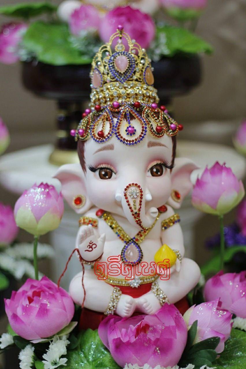 852x1280 Download Adorable Baby Ganesha Divine Charm Wallpaper