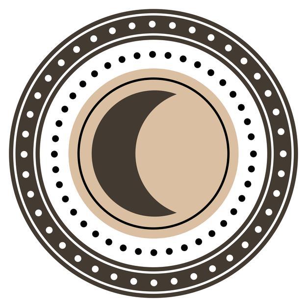 626x626 Premium Vector. Round circle logo graphic symbol round abstract minimalist shape pattern for t shirt print wallpaper decoration logo