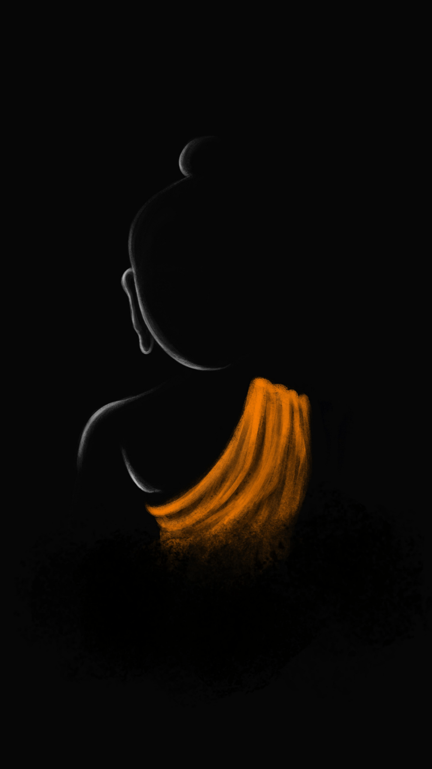 1440x2560 The Buddha Wallpaper 4K, Gautama Buddha, Black Dark