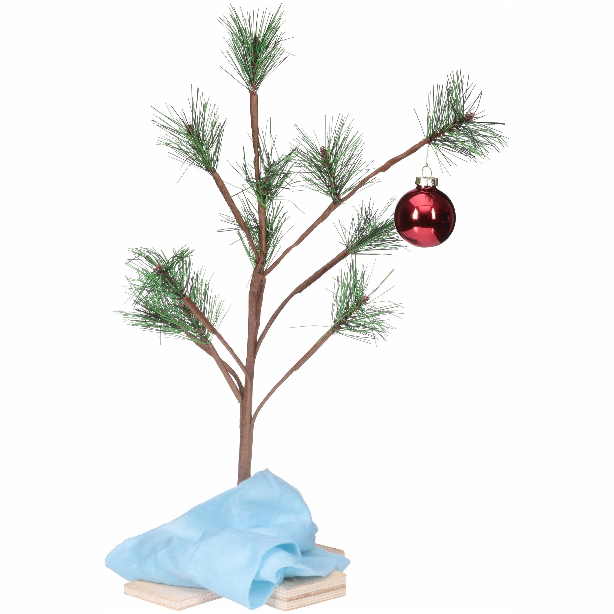 2400x2400 Peanuts Charlie Brown Assorted Colors Decorated Pine Christmas Trees, 1.5' (2 Count)
