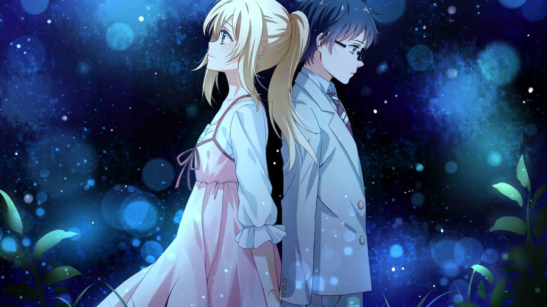 1920x1080 Desktop Wallpaper Anime Couple, Kaori Miyazono, Kousei Arima, Your Lie In April, HD Image, Picture, Background,. HD anime wallpaper, Anime, Cute laptop wallpaper