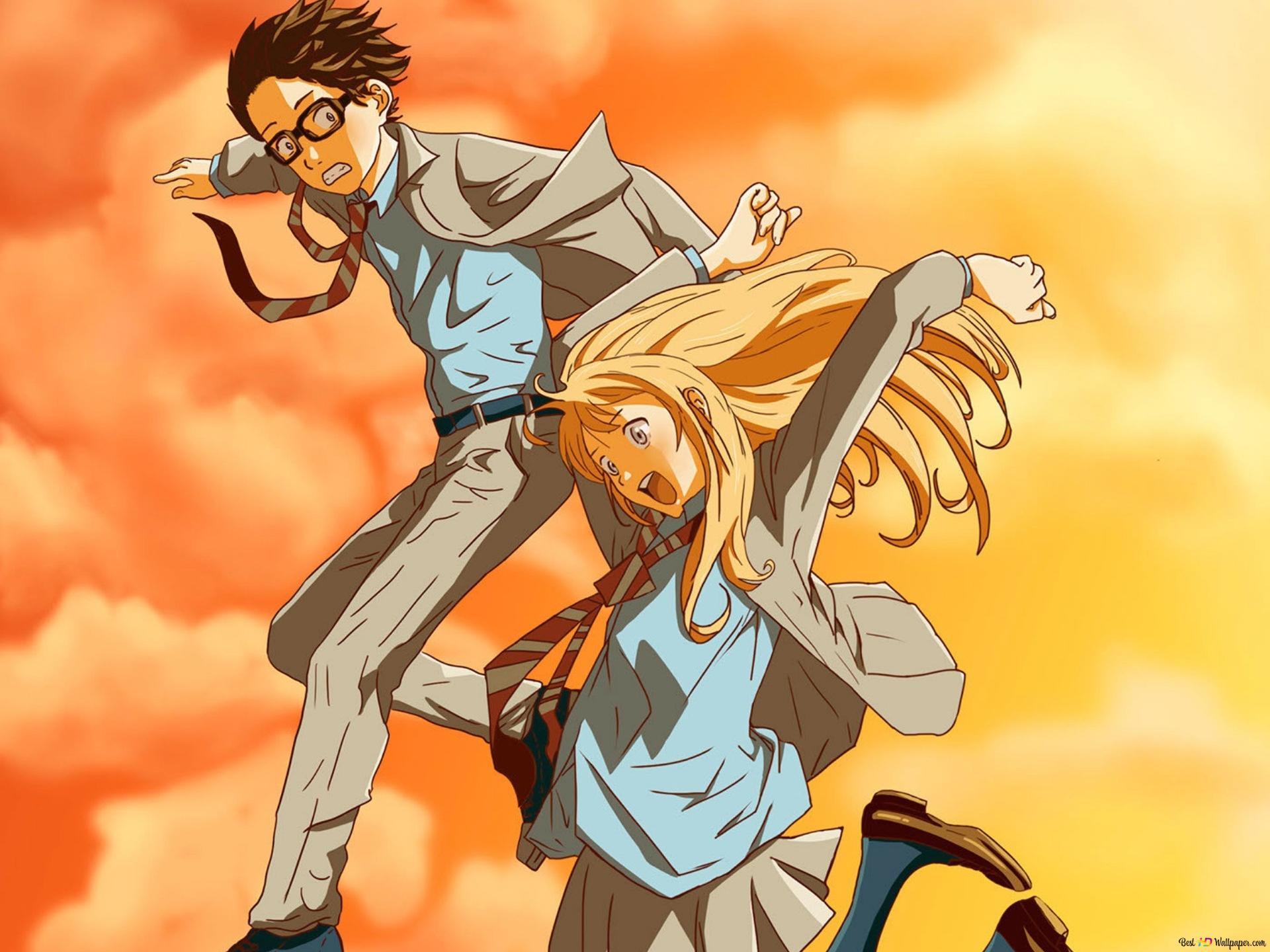 1920x1440 Your Lie In April : Kousei Arima & Kaori Miyazono HD wallpaper download