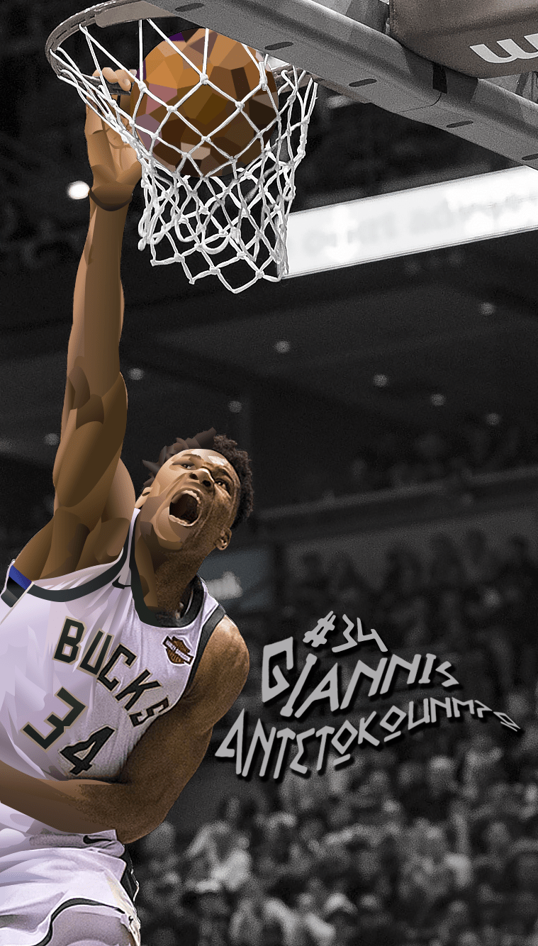 759x1334 I made turned one of my favorite Giannis dunks into a phone wallpaper. Go Bucks!