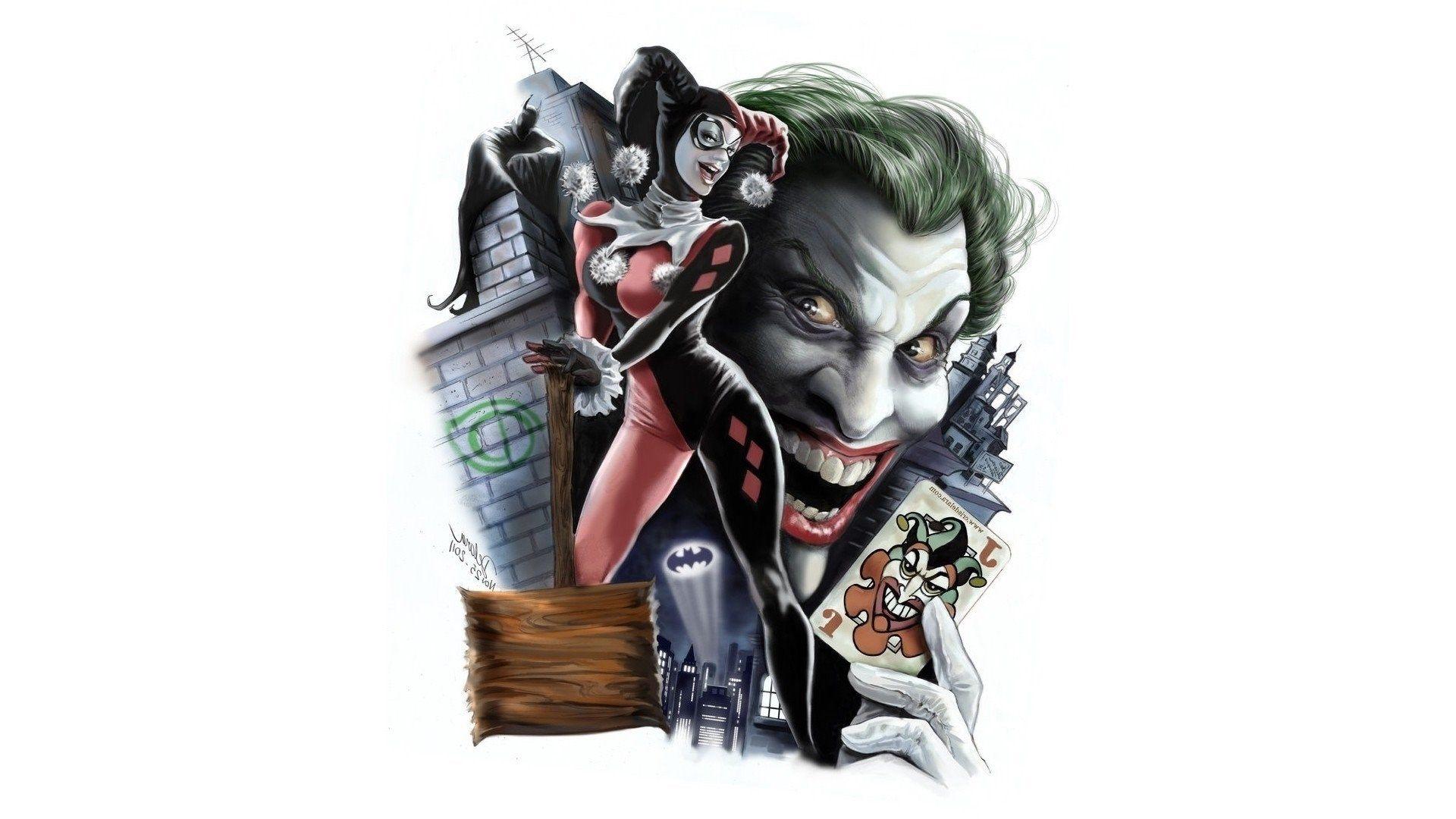 1920x1080 Harley Quinn, Batman, Joker, DC Comics, Digital Art Wallpaper HD