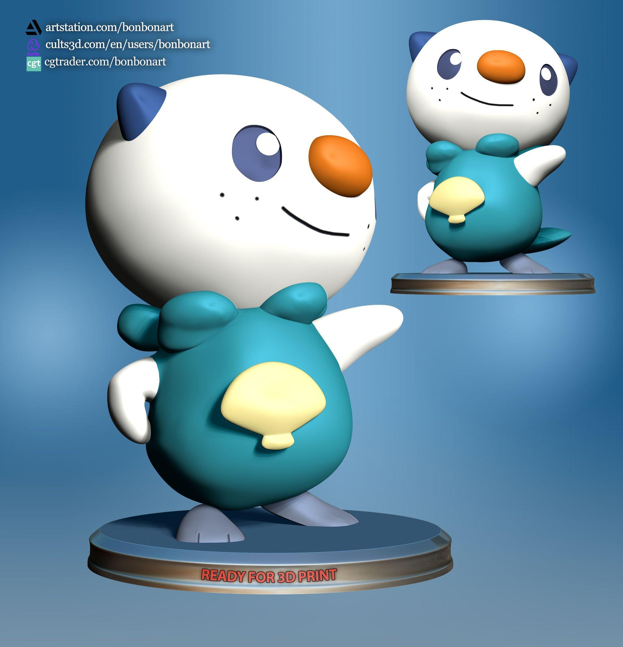 2044x2124 Oshawott Go Ready 3D Model by Bon Bon Art
