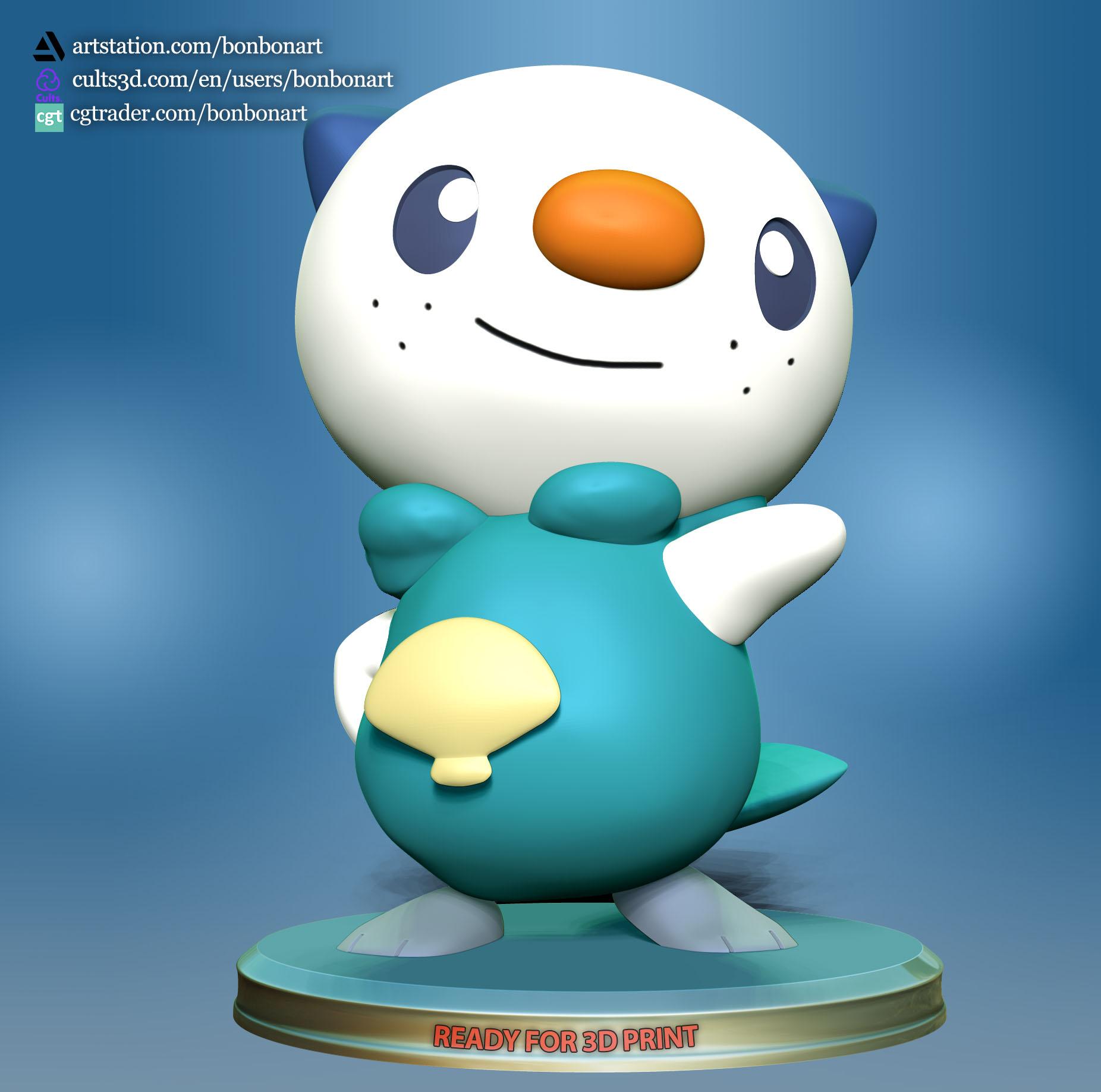 1852x1836 3D file Oshawott Go・3D printing idea to download・Cults