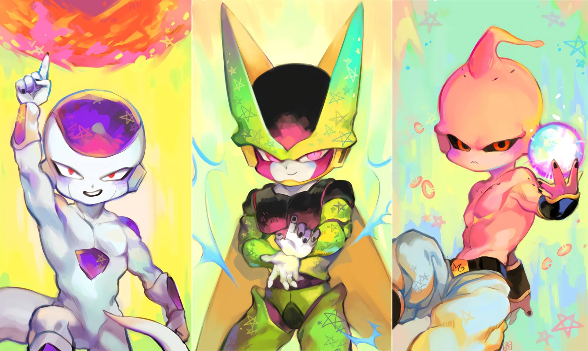 2000x1194 Download Chibi Anime Dragon Ball Villains Wallpaper