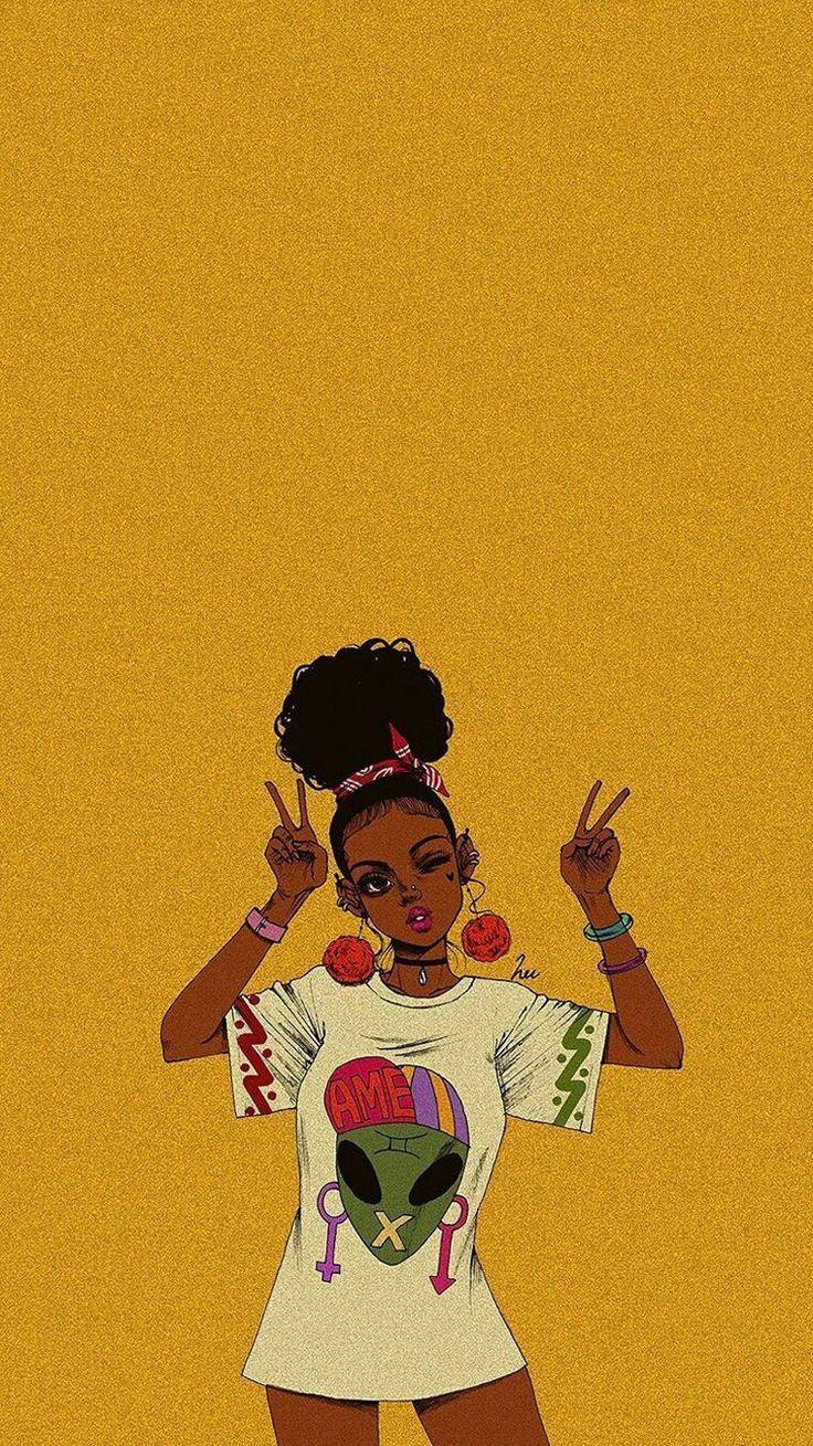 736x1309 Black Girl Wallpaper
