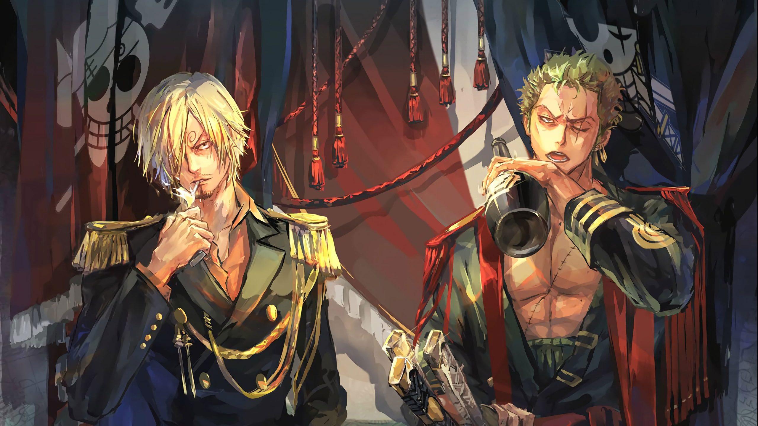 2560x1440 Two Male Anime Characters Digital Wallpaper, One Piece, Sanji