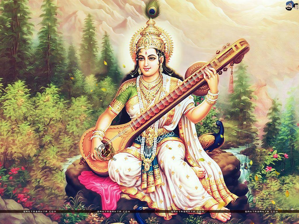 1024x768 Saraswati Devi Wallpaper