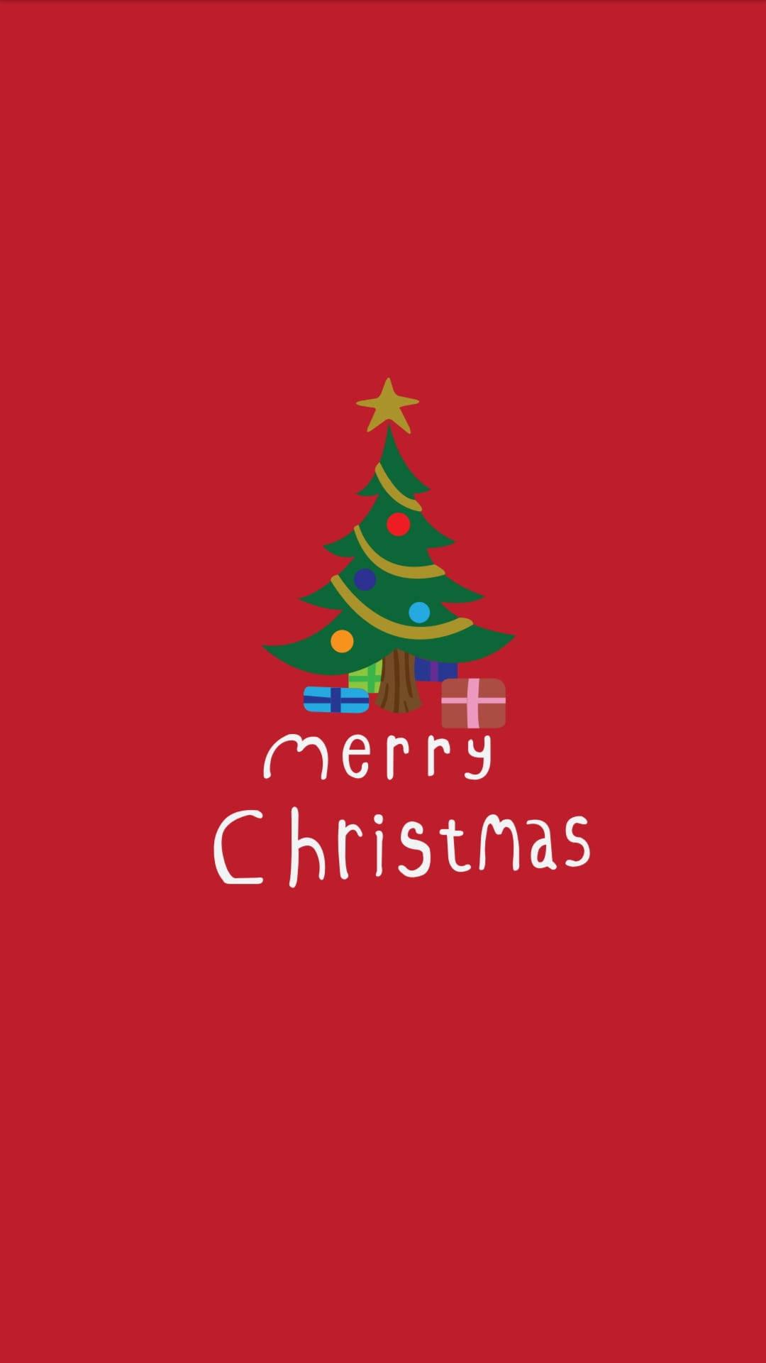 1080x1920 Download Simple Red Merry Christmas iPhone Wallpaper