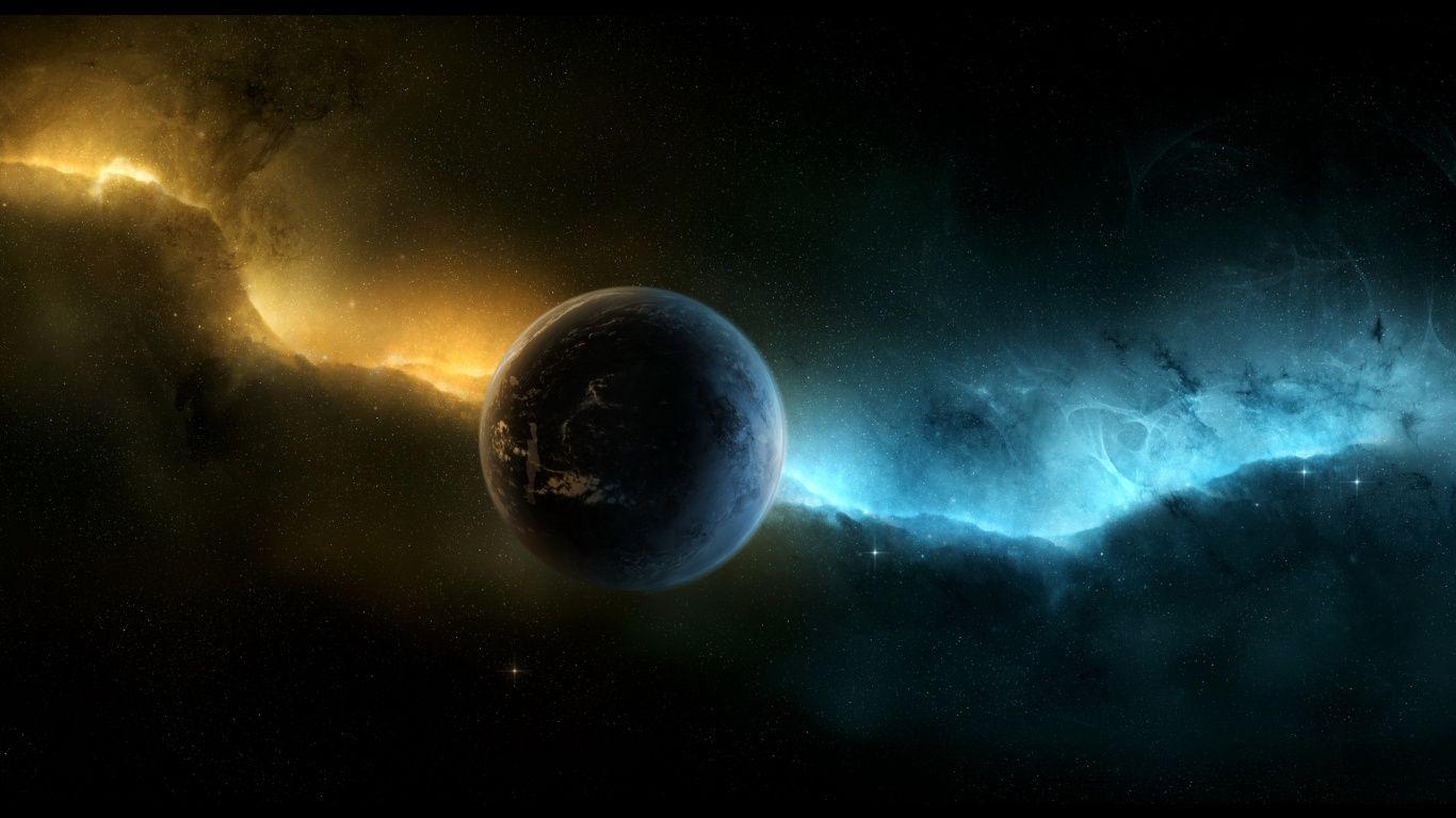 1366x768 Space Aurora desktop PC and Mac wallpaper
