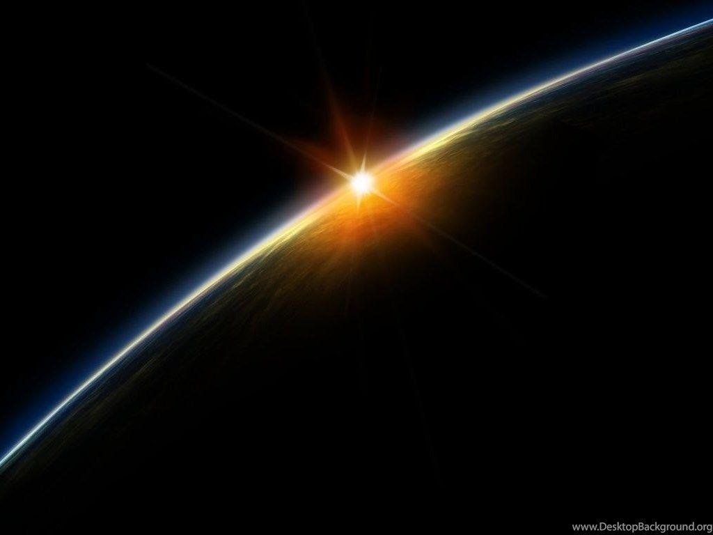 1024x768 Sunrise From Space Desktop PC And Mac Wallpaper Desktop