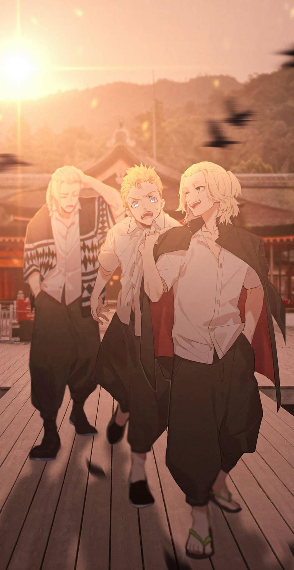 989x1920 Download Tokyo Revengers: Draken, Mikey, And Takemichi Wallpaper