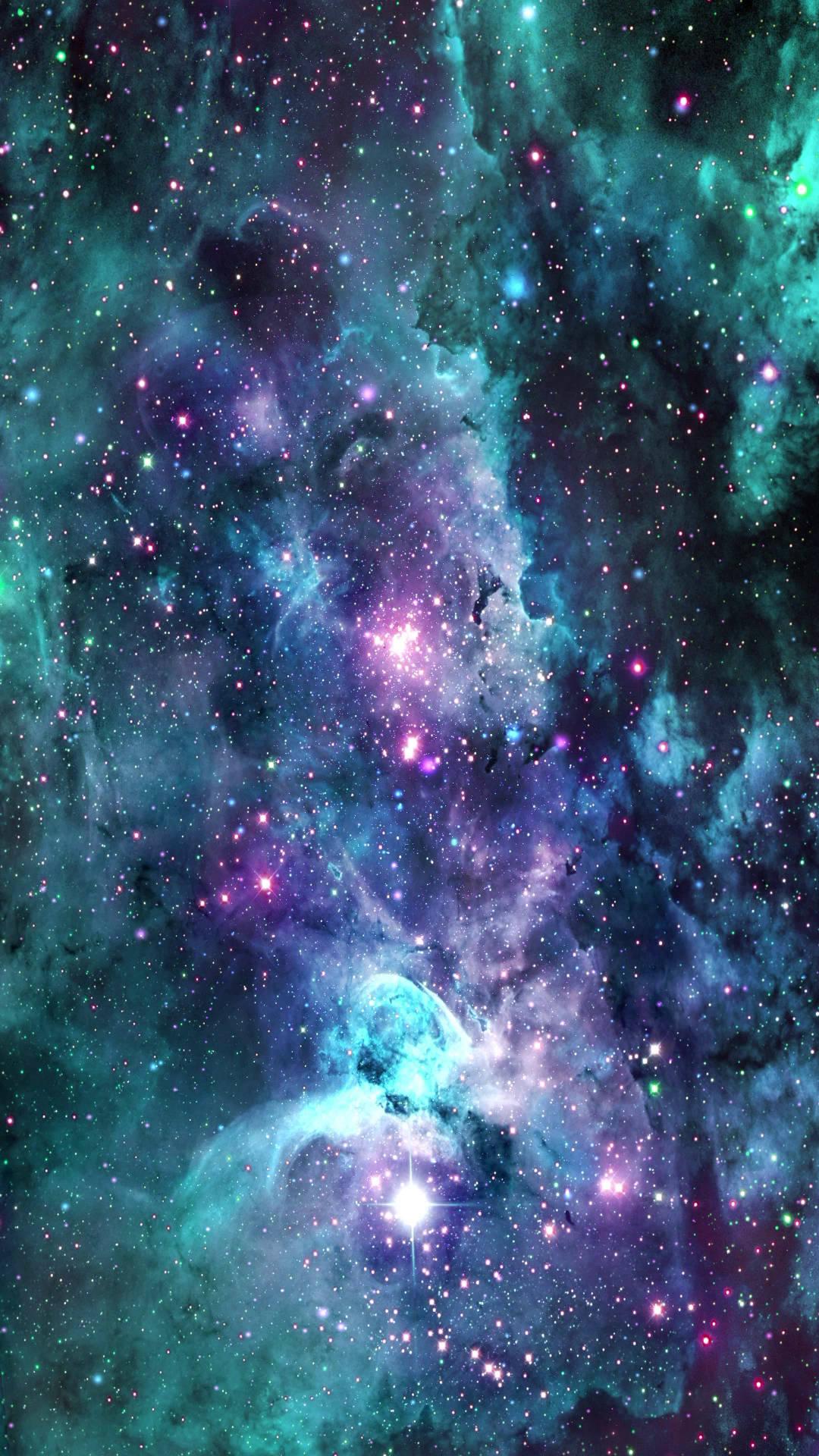 1080x1920 Teal And Purple Galaxy Live Wallpaper