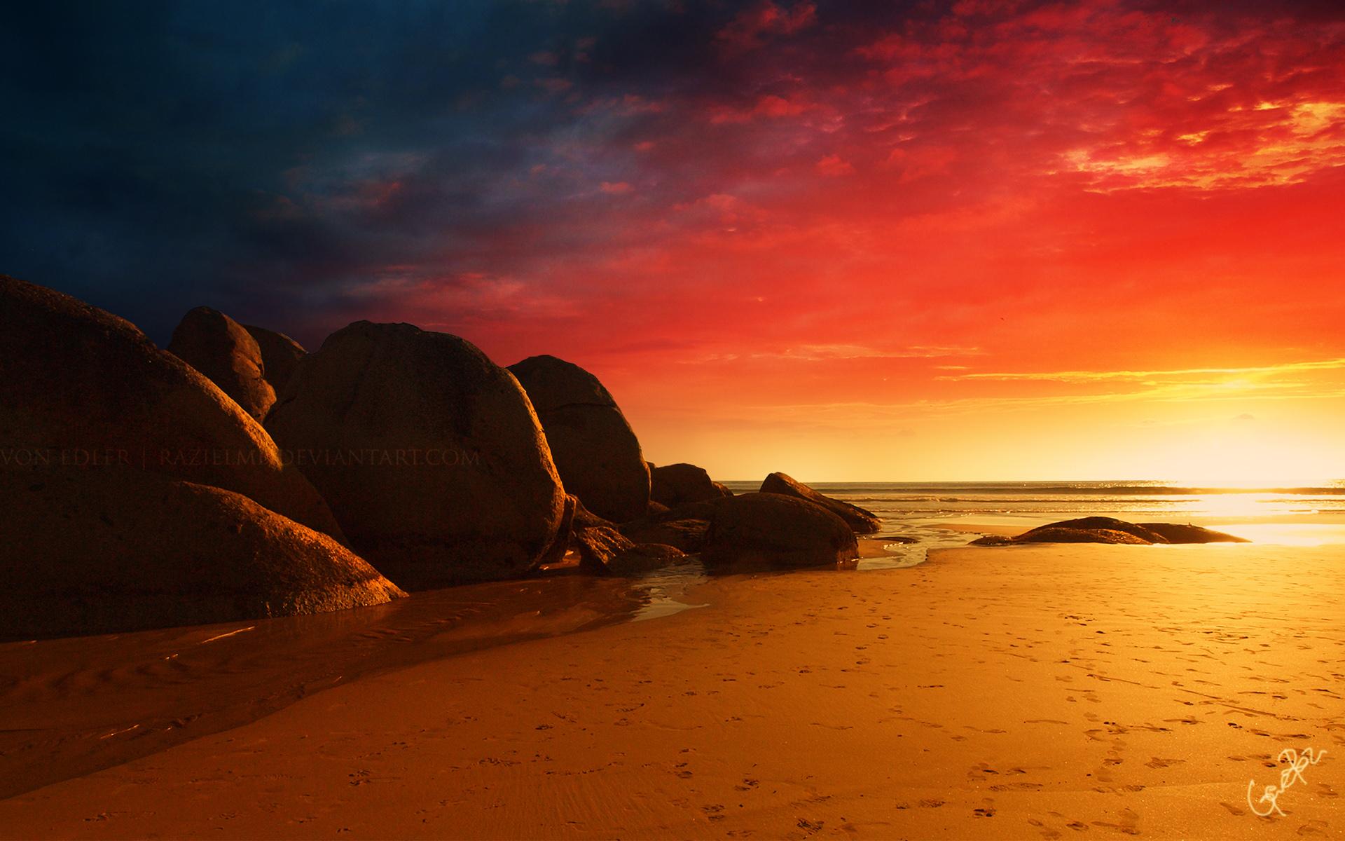 1920x1200 Wallpaper 4k Fire Beach Wallpaper