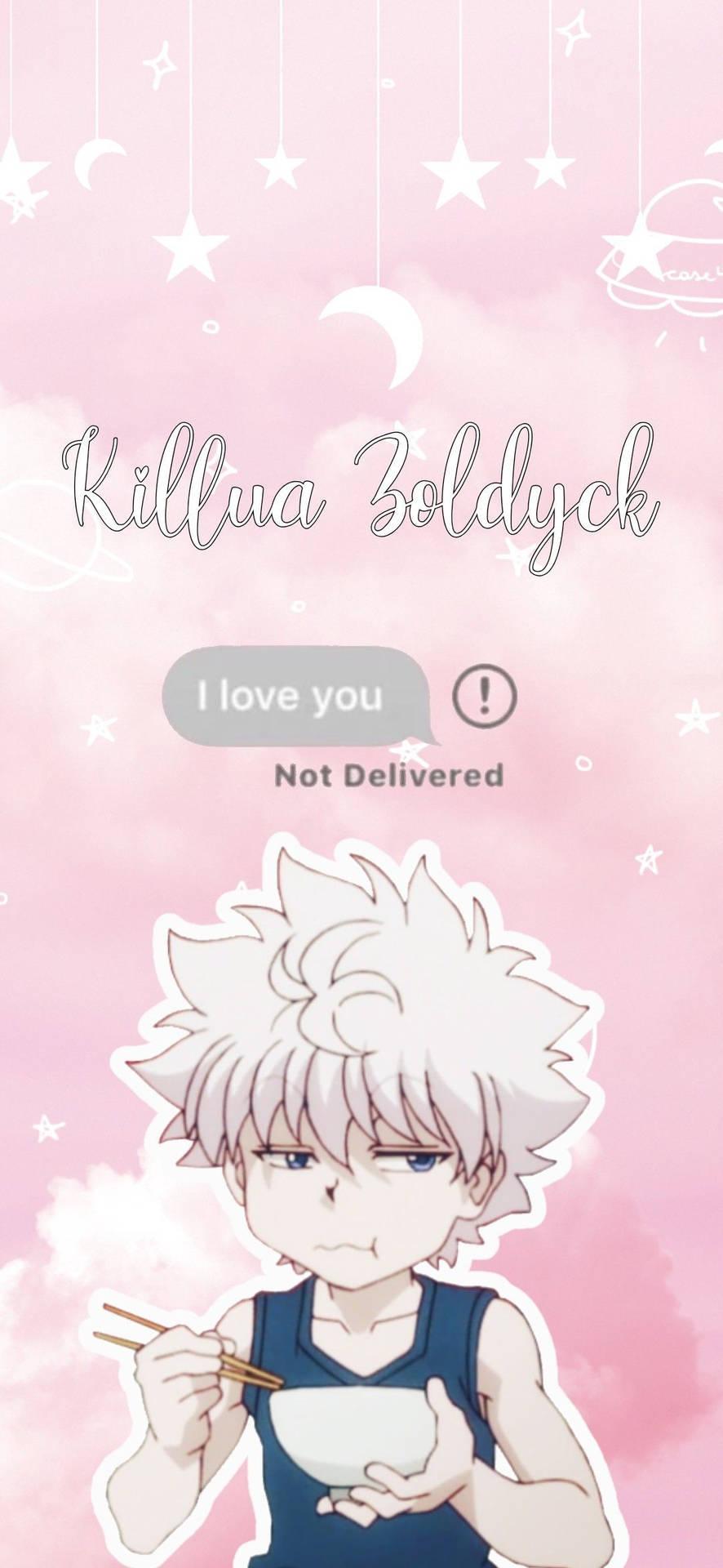 886x1920 Download Pink I Love You Killua Aesthetic Wallpaper