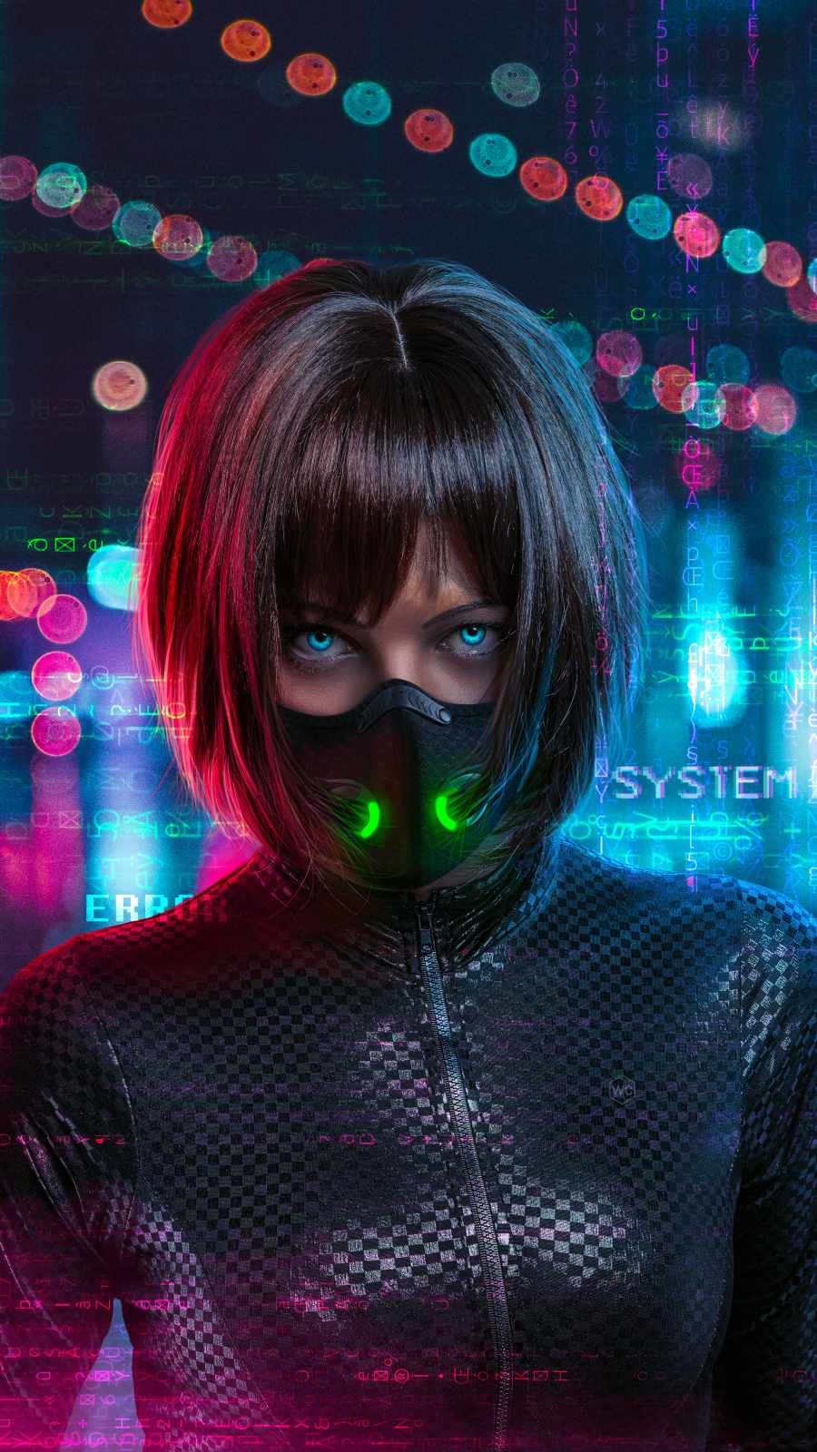 900x1600 Neon Mask Girl 4K IPhone Wallpaper Wallpaper : iPhone Wallpaper