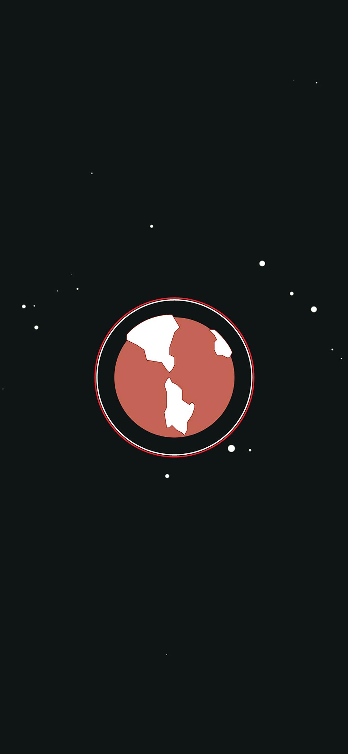 1125x2436 earth red planet minimal simple illust art