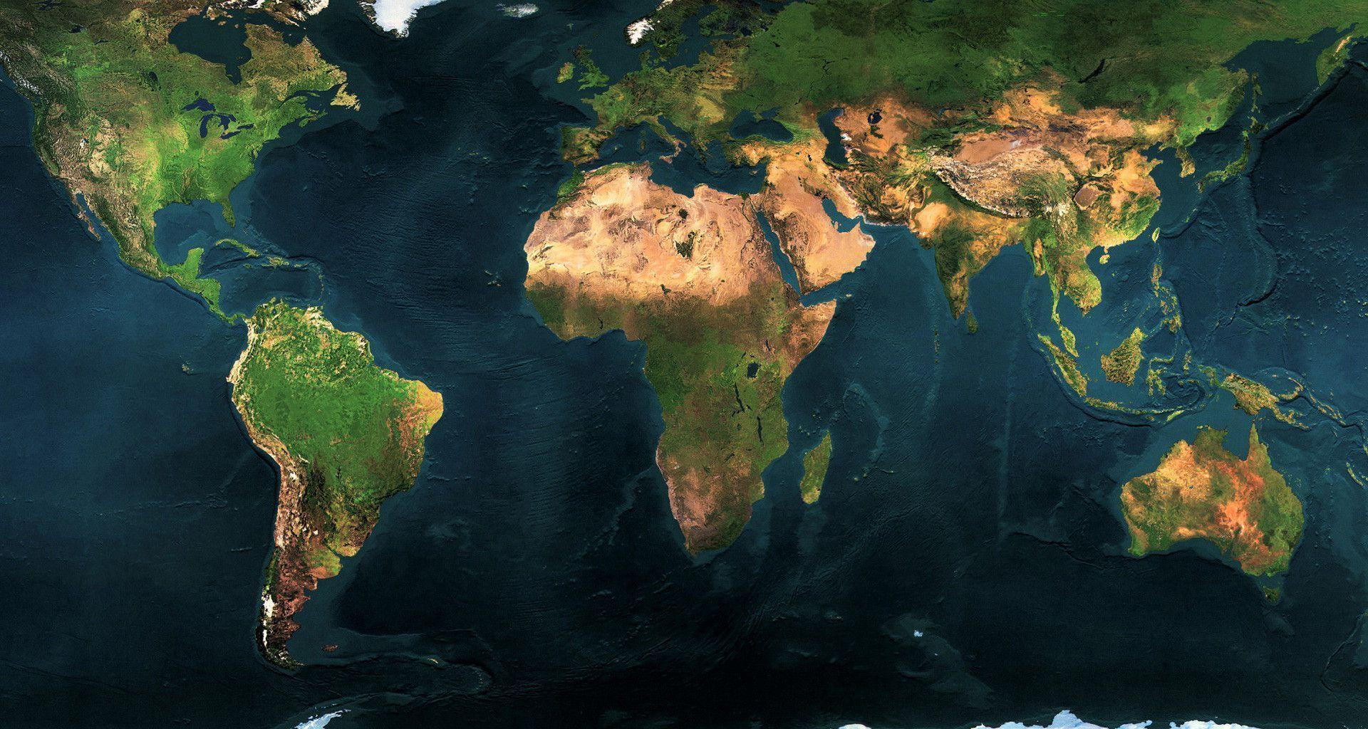 Độ phân giải cao hình nền bản đồ thế giới 1920x1024