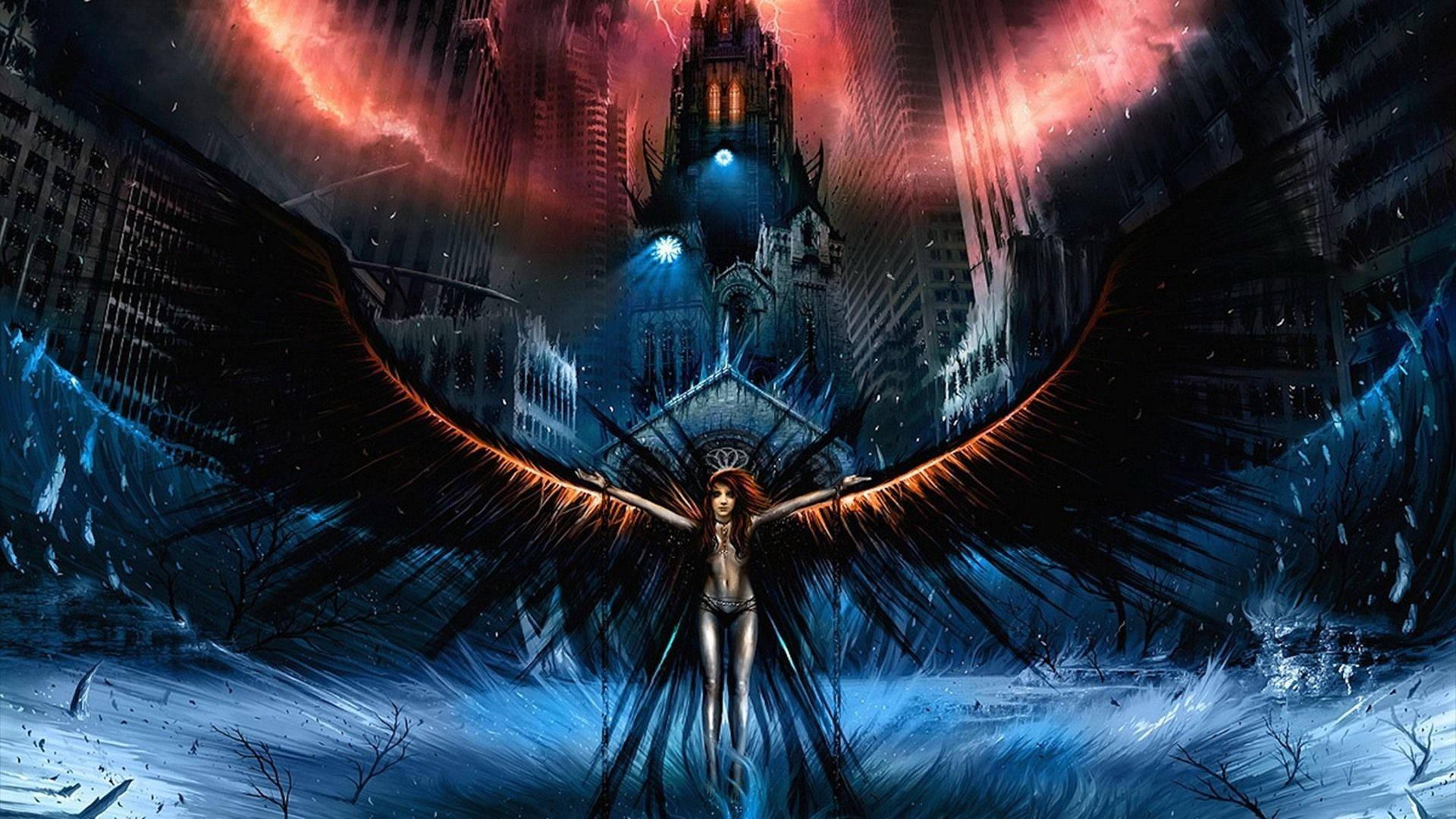 1920x1080 Download Dark Angel In The City Wallpaper