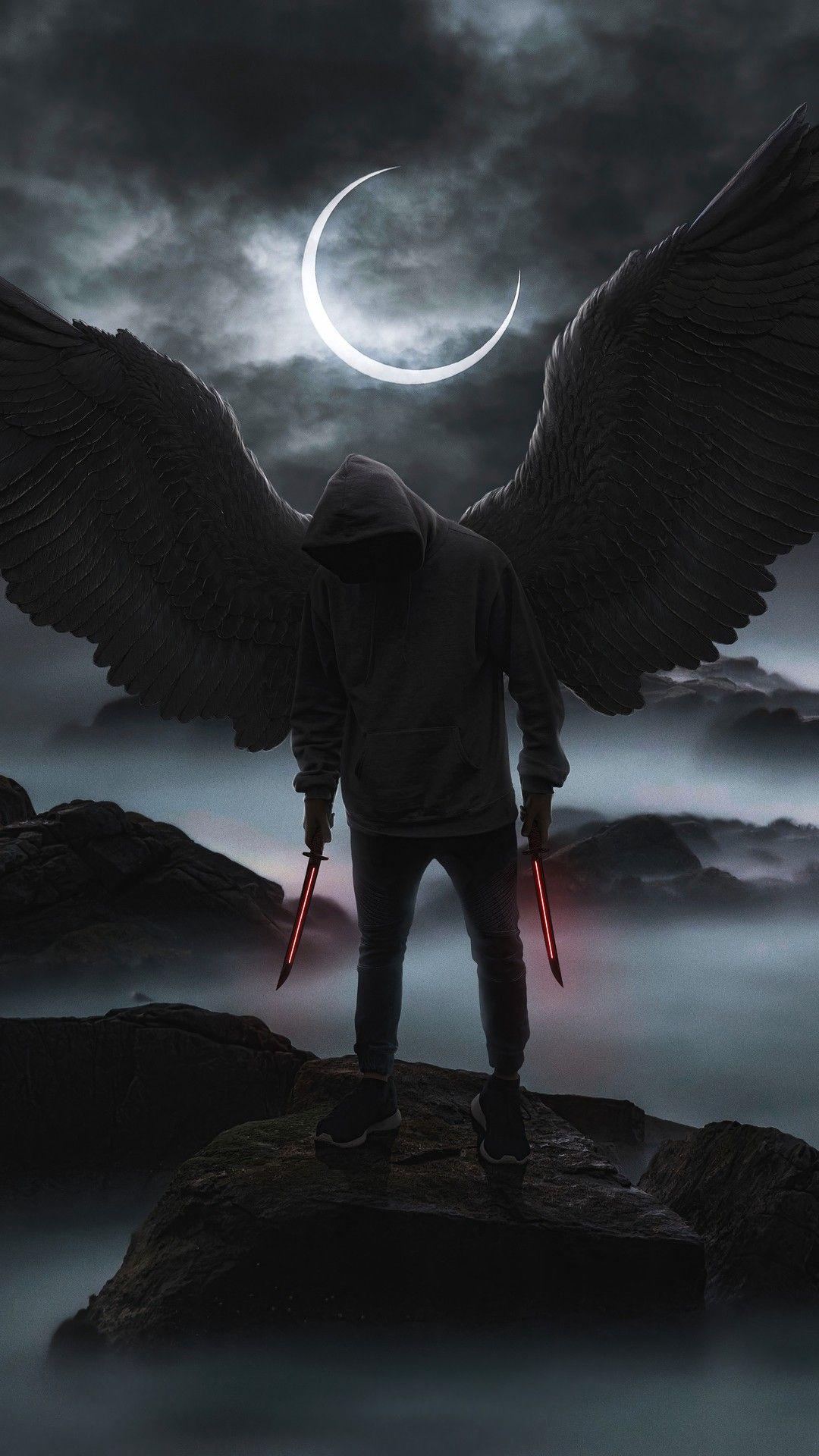 1080x1920 Dark angel wallpaper, Angel wallpaper