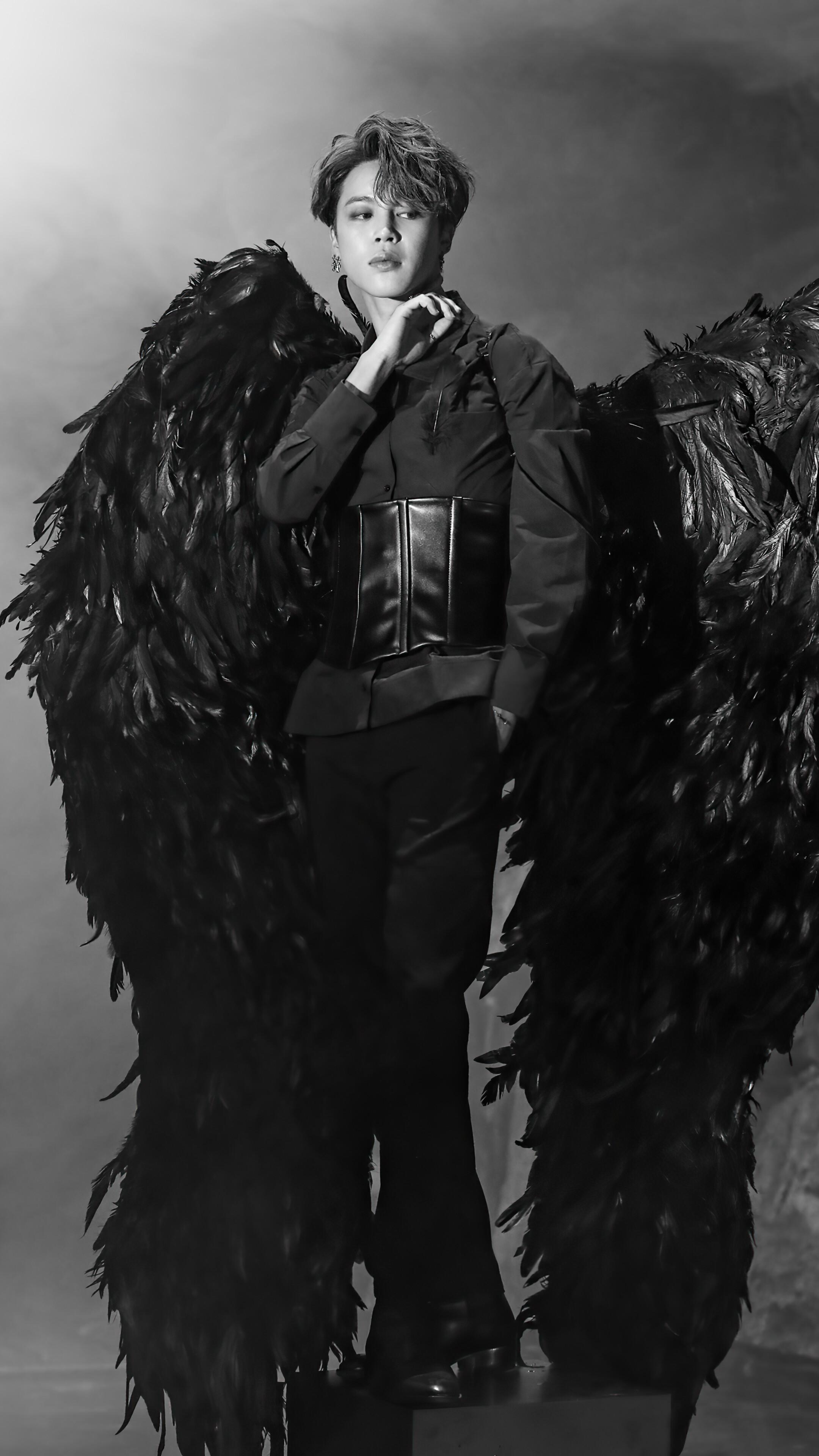 2160x3840 BTS, Jimin, Black Wings, Map of the Soul 4k Gallery HD Wallpaper